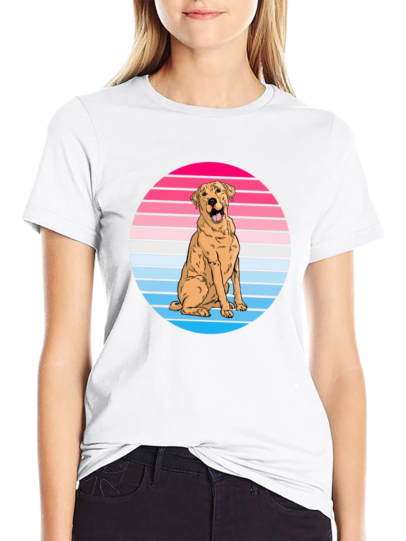 Black Retro Dog Graphic Tee - Labrador Lover Shirt view 9