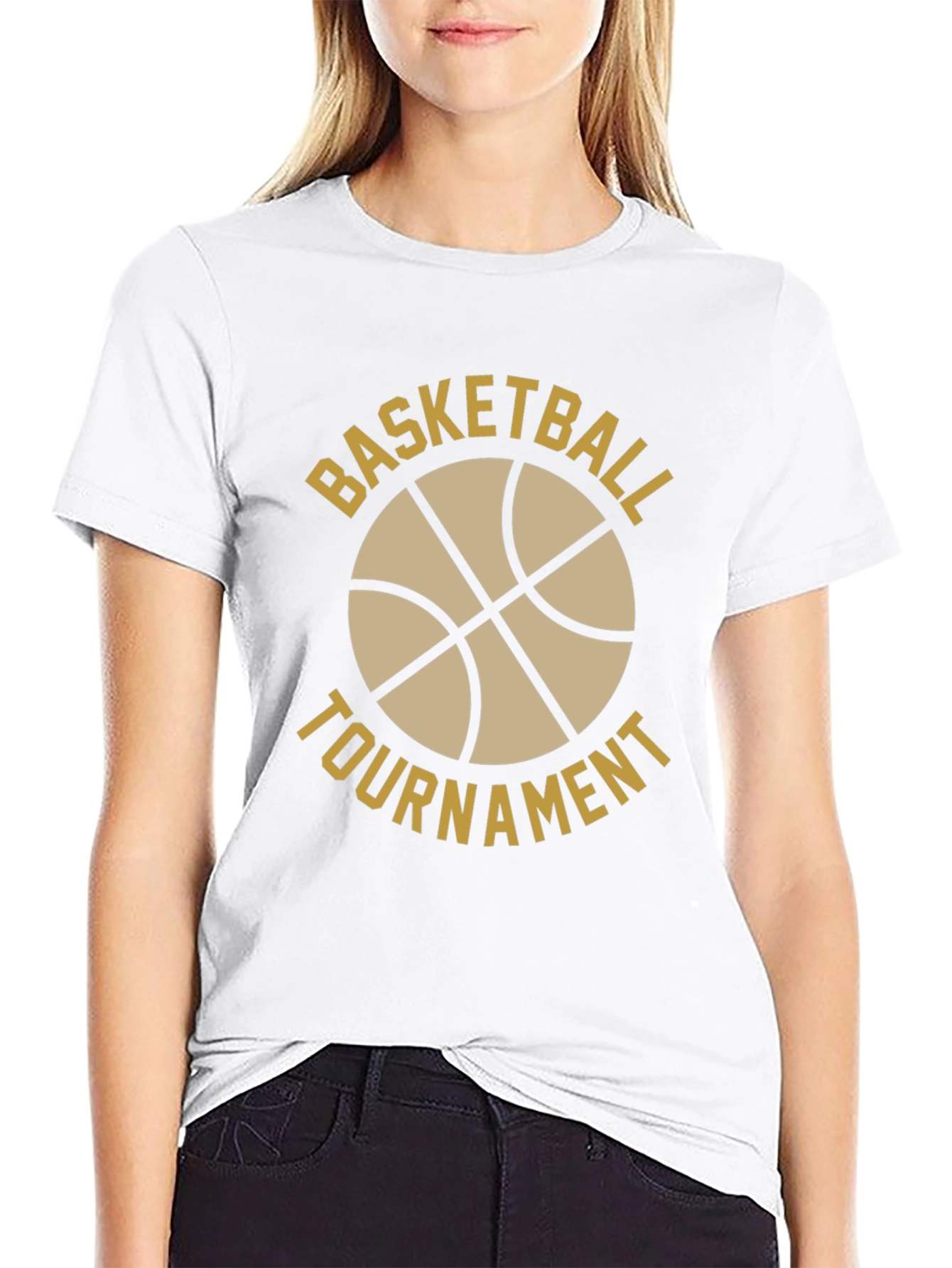 Black Basketball Tournament Black T-Shirt view 9