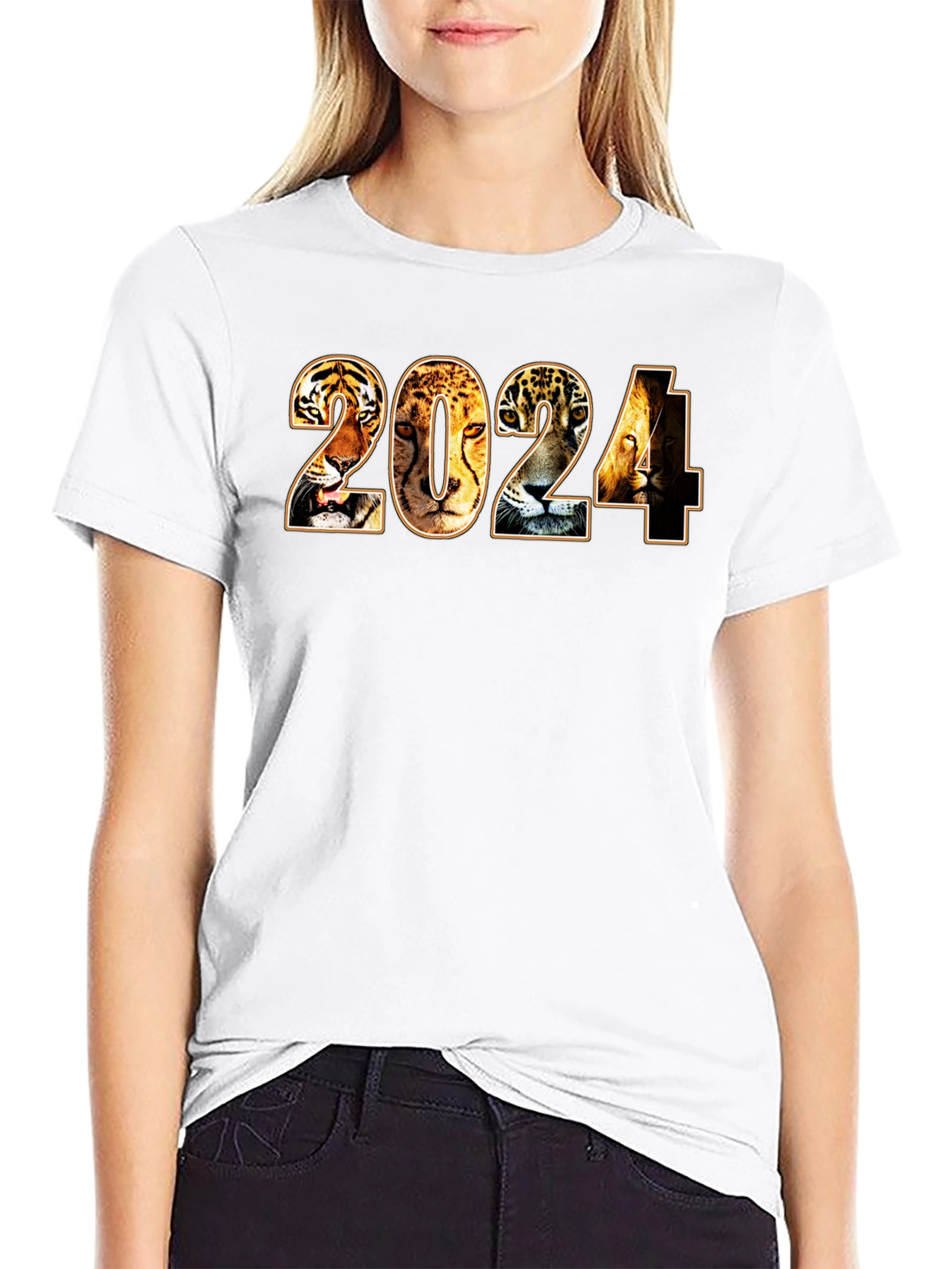 Black 2024 Animal Print T-Shirt view 9