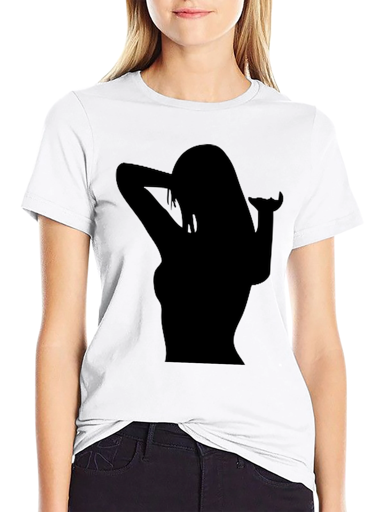 Black Silhouette Tee - Stylish Black Cotton T-Shirt for Men view 9