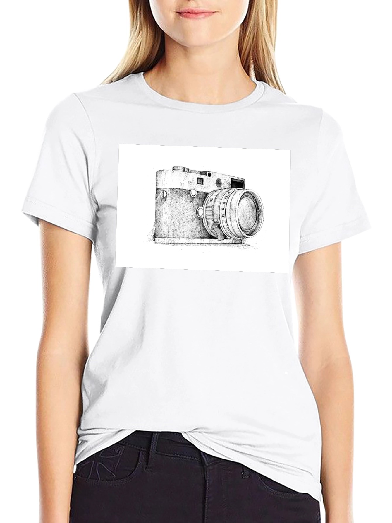 Black Vintage Camera Graphic T-Shirt - Classic Style view 9
