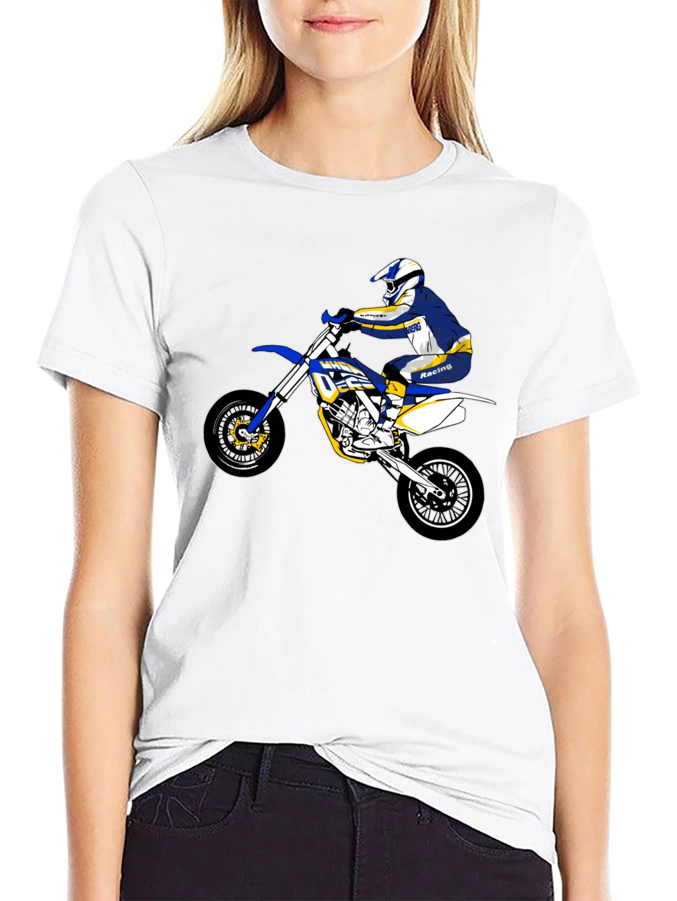 Black Dirt Bike Rider Graphic Tee - Black view 9