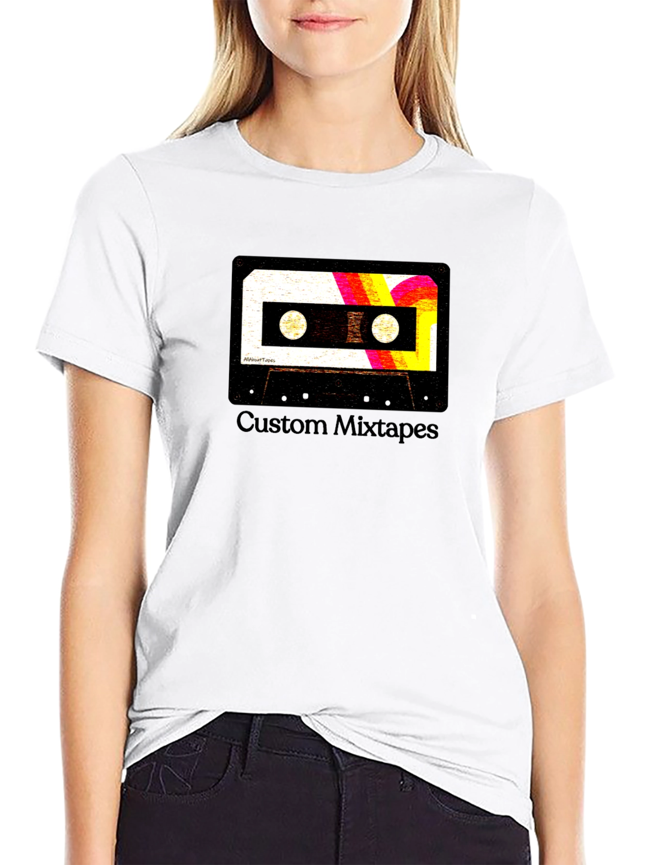 Black Retro Mixtape Graphic Tee - Custom Style view 9