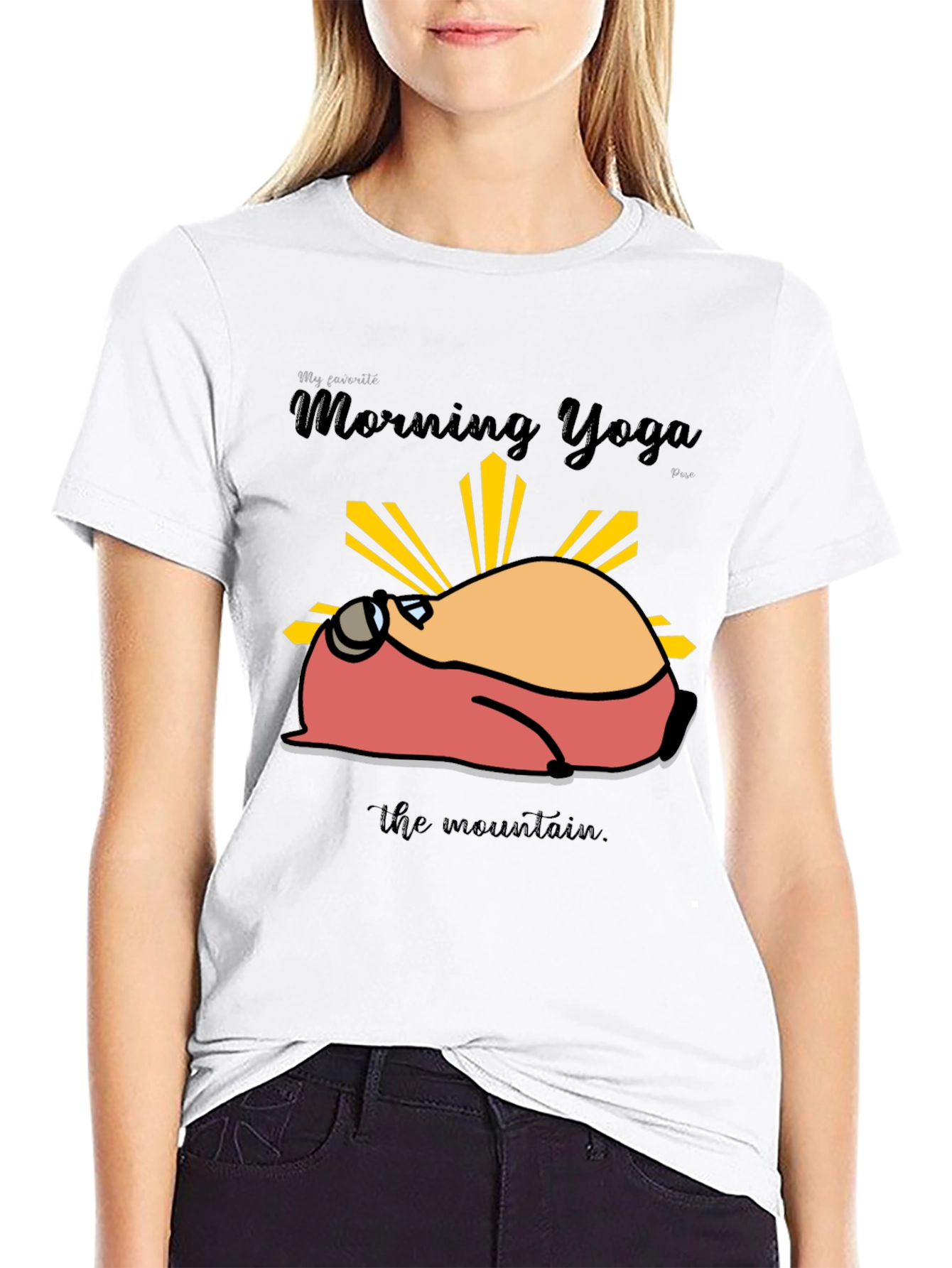 Black Morning Yoga Mountain T-Shirt view 9