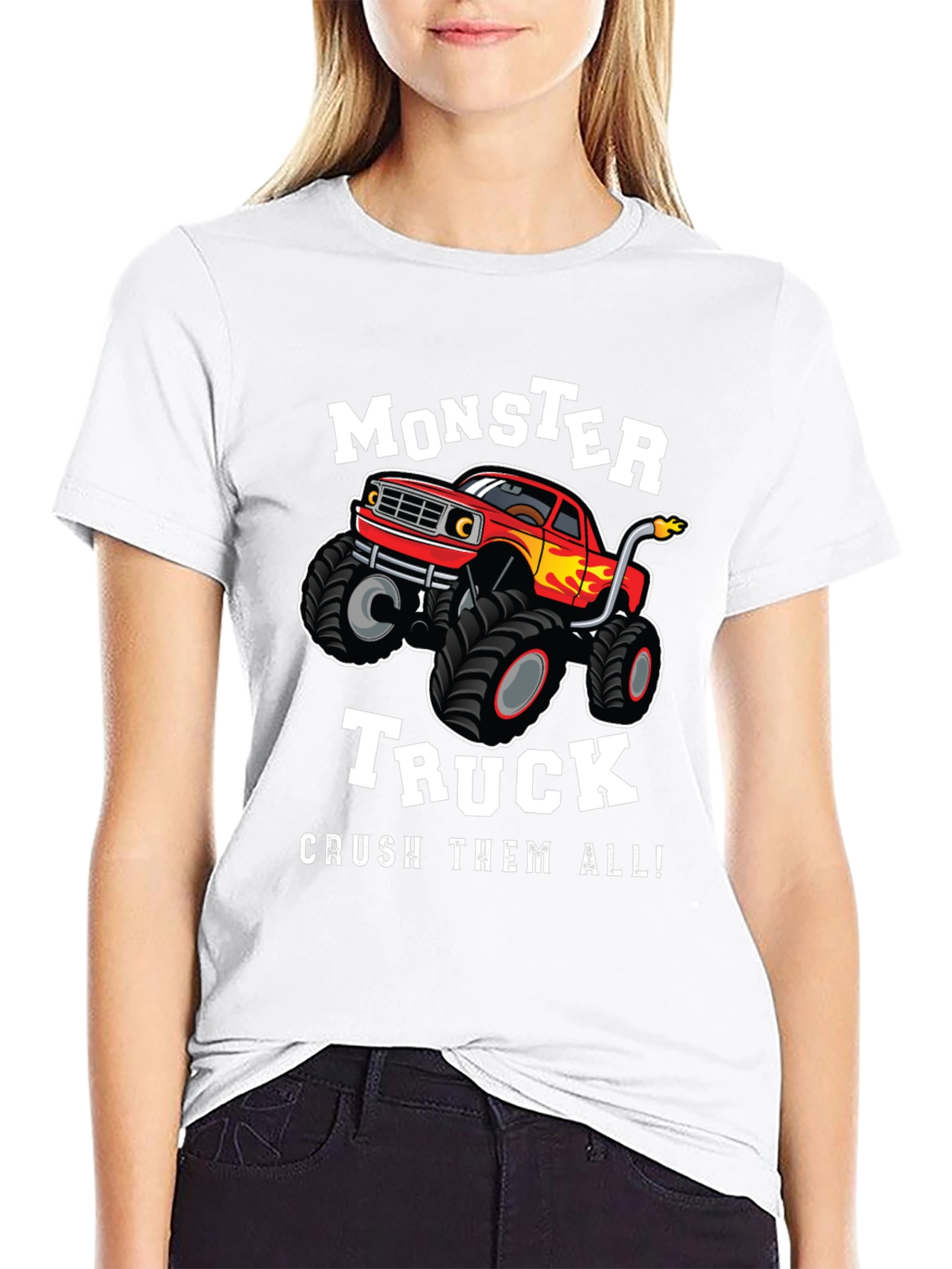 Black Monster Truck Graphic Tee - Crush Them All! view 9