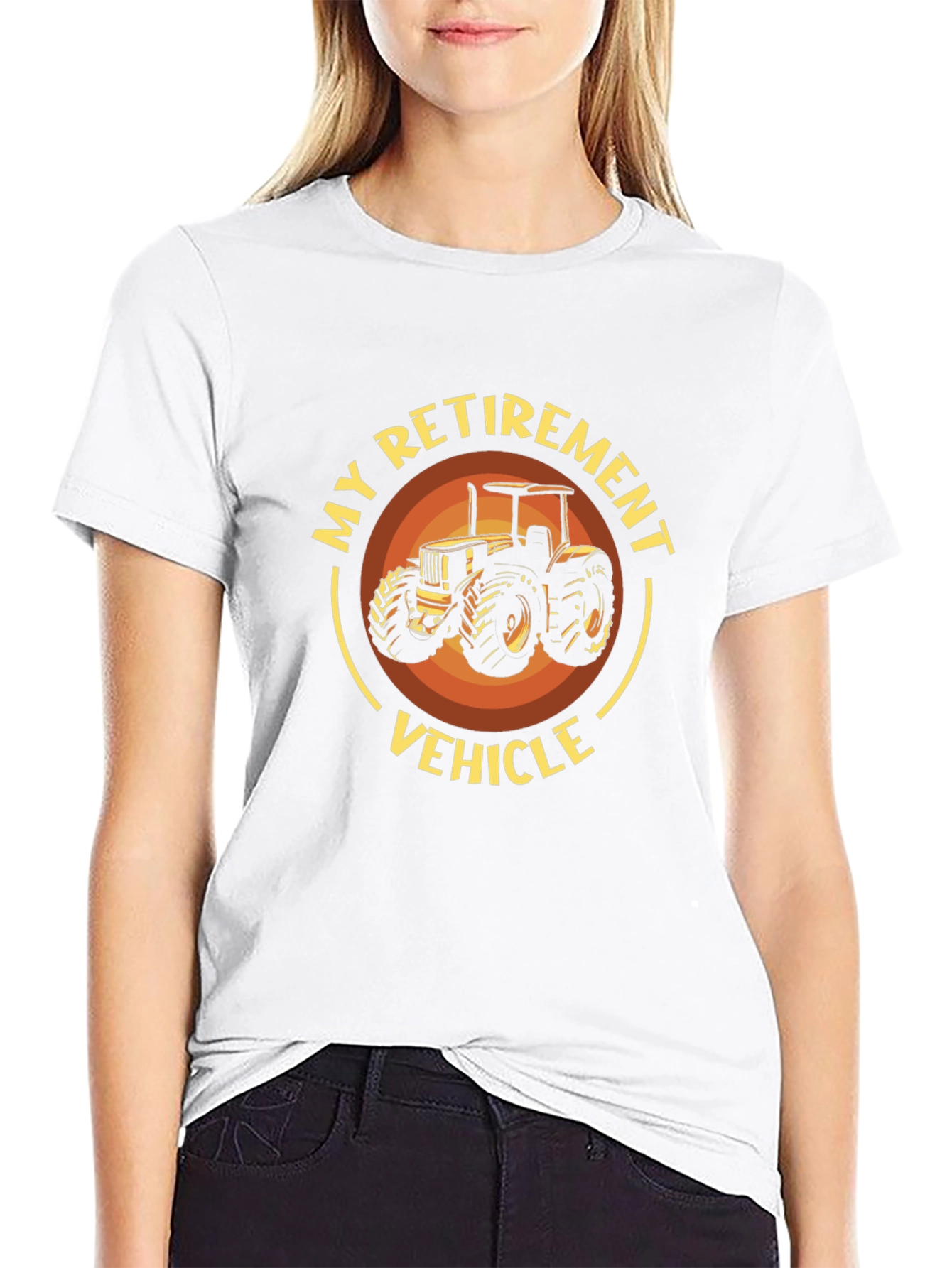 Black Retirement Vehicle Tractor Graphic T-Shirt view 9