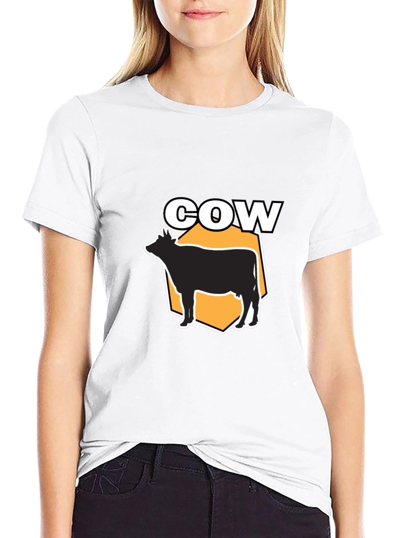 Black Cow Graphic Print Black Tee view 9