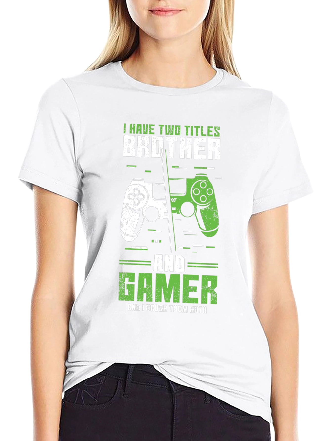 Black Brother & Gamer T-Shirt - Crush Them Both! view 9