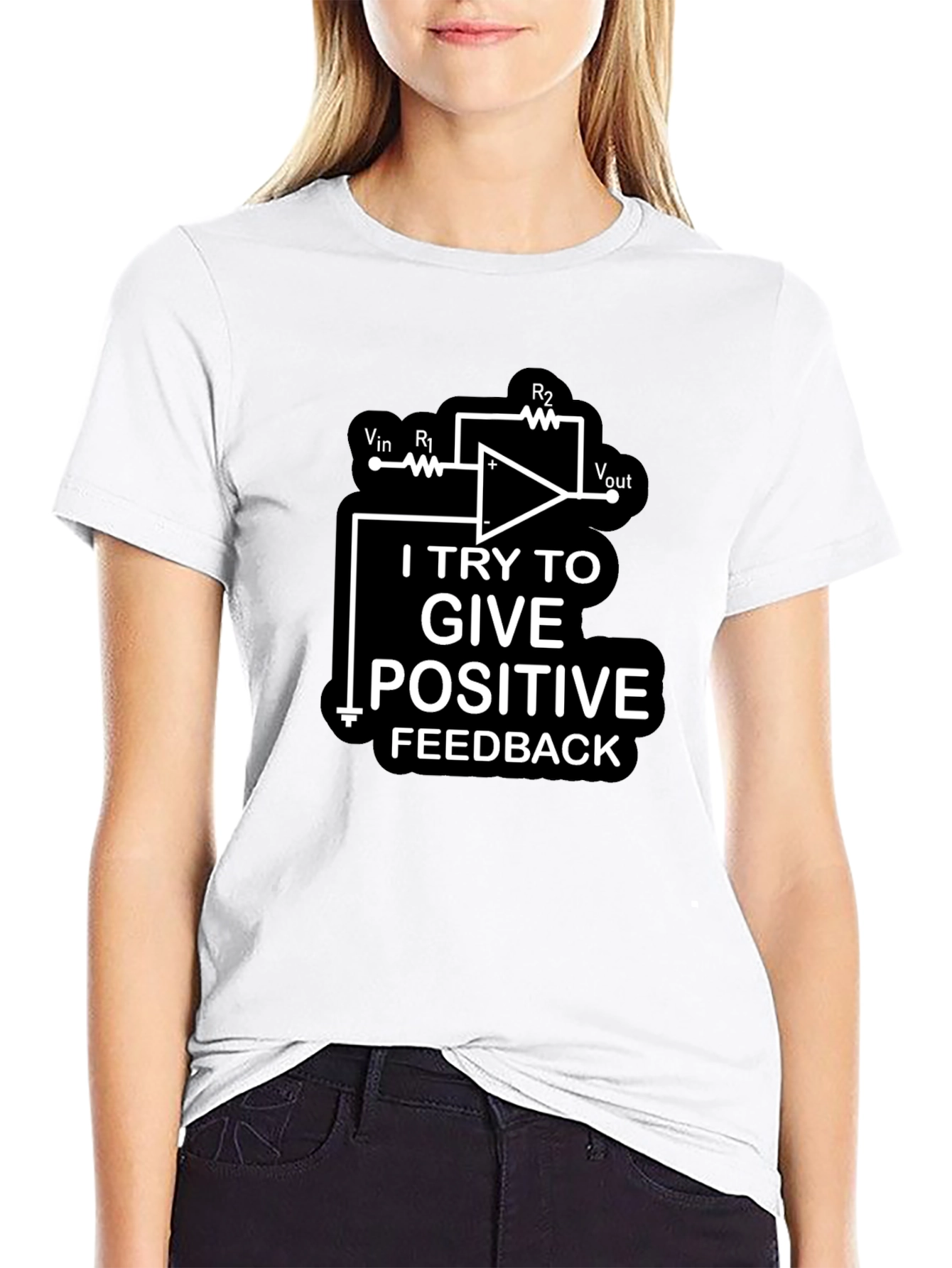 Black I Try To Give Positive Feedback Black T-Shirt view 9