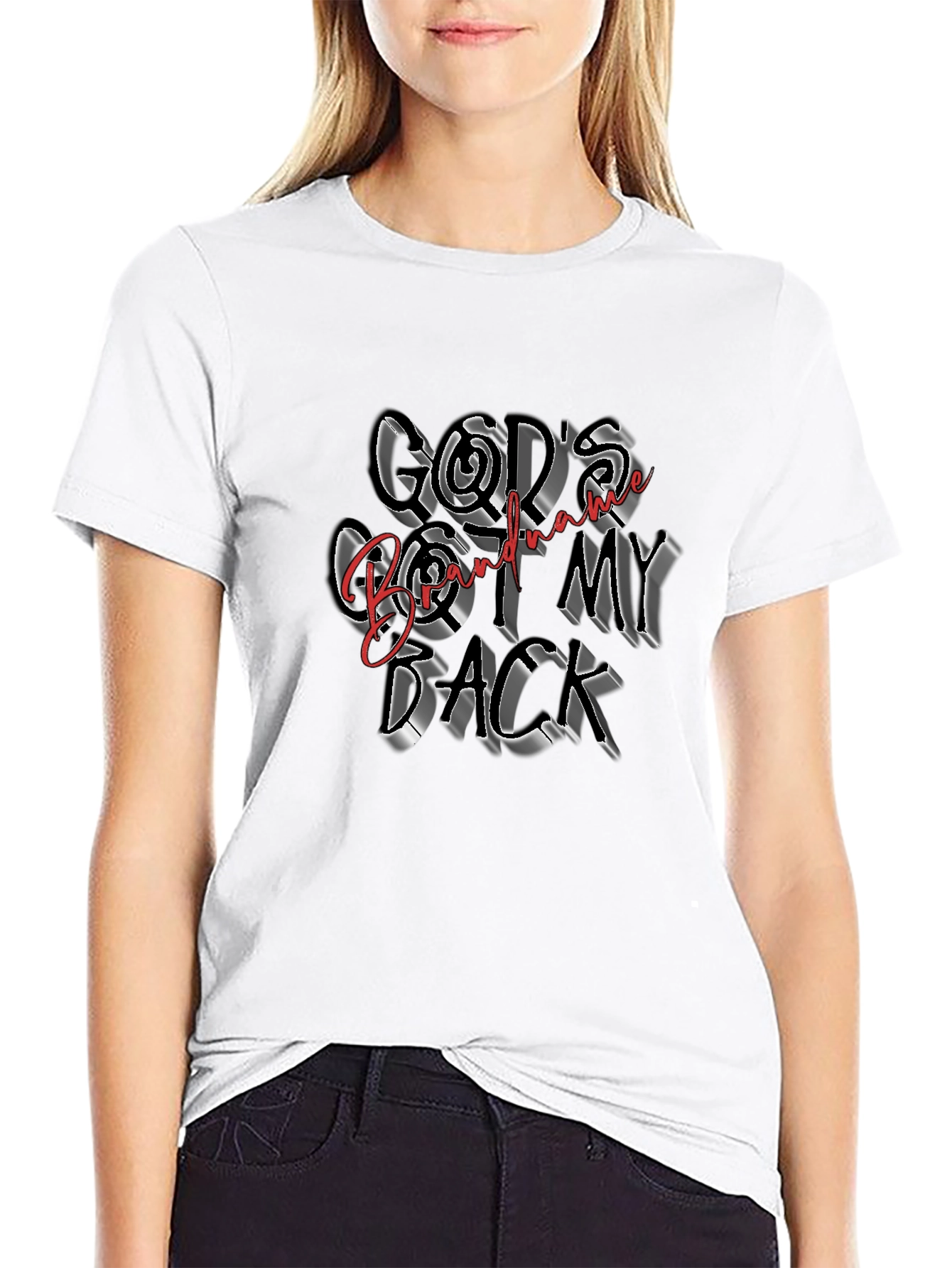 Black God's Got My Back Graphic Tee - Black view 9