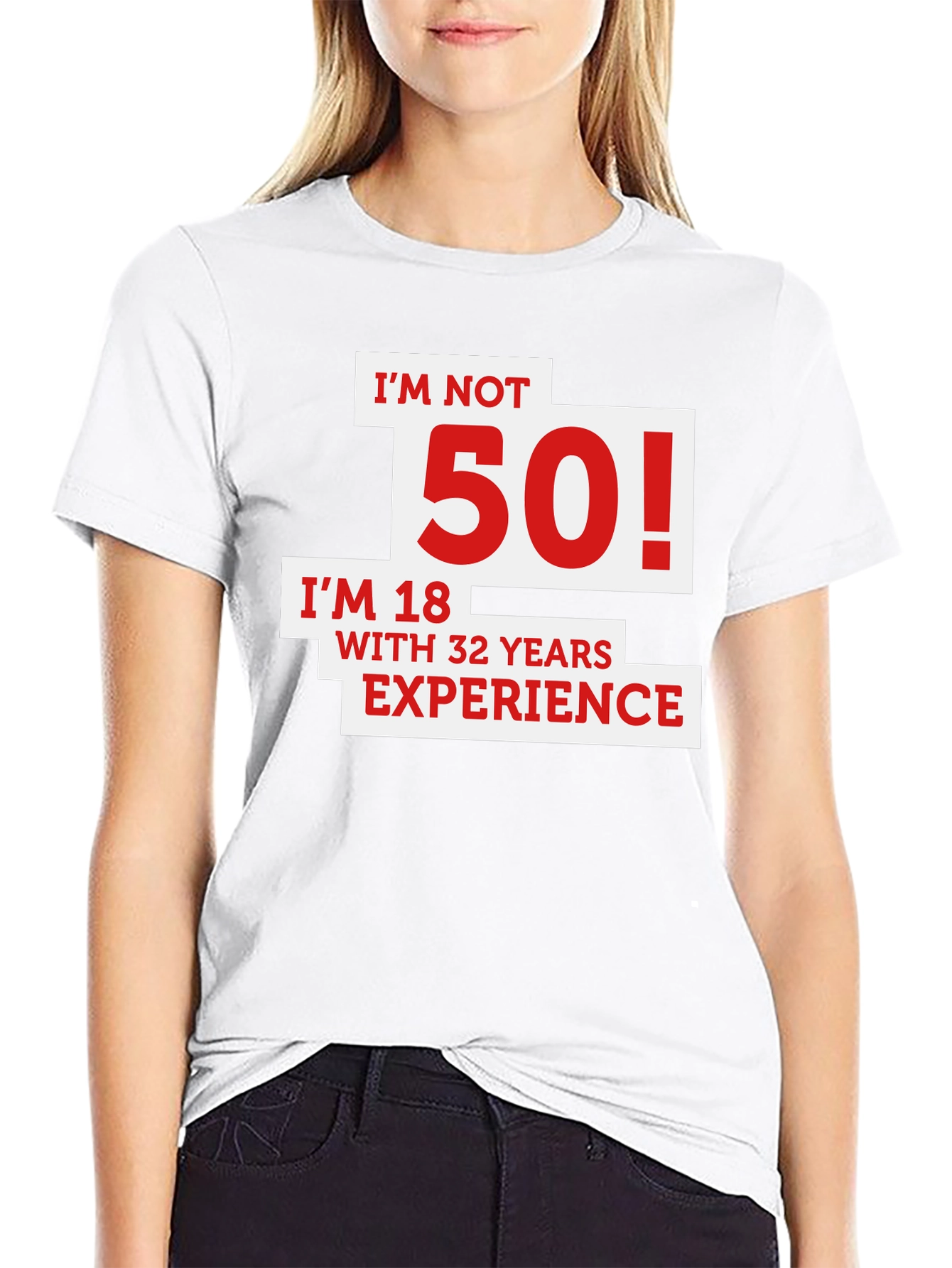 Black Funny 50th Birthday T-Shirt - I'm Not 50! view 9