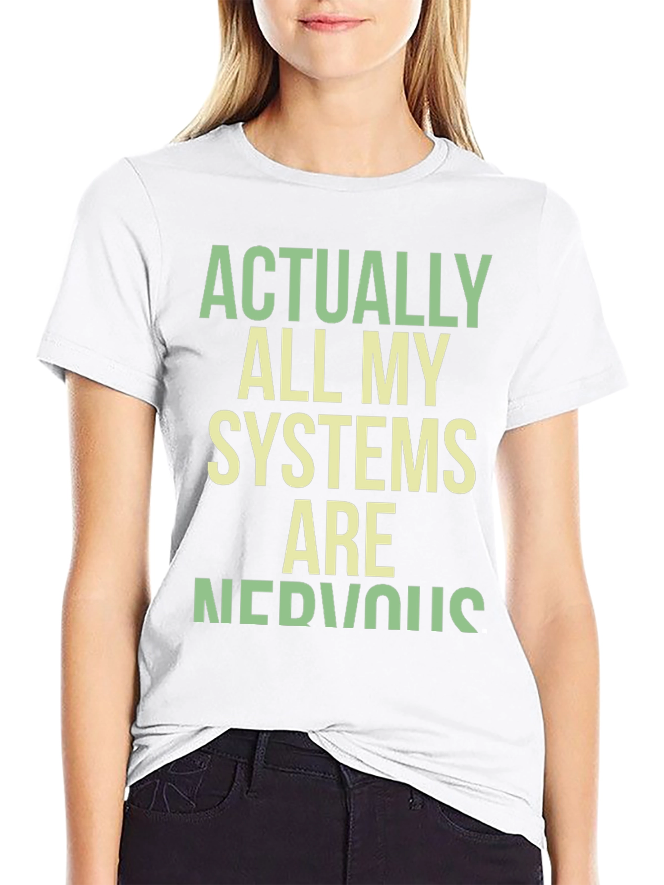 Black Nervous Systems Graphic Tee - Funny Sarcastic T-Shirt view 9