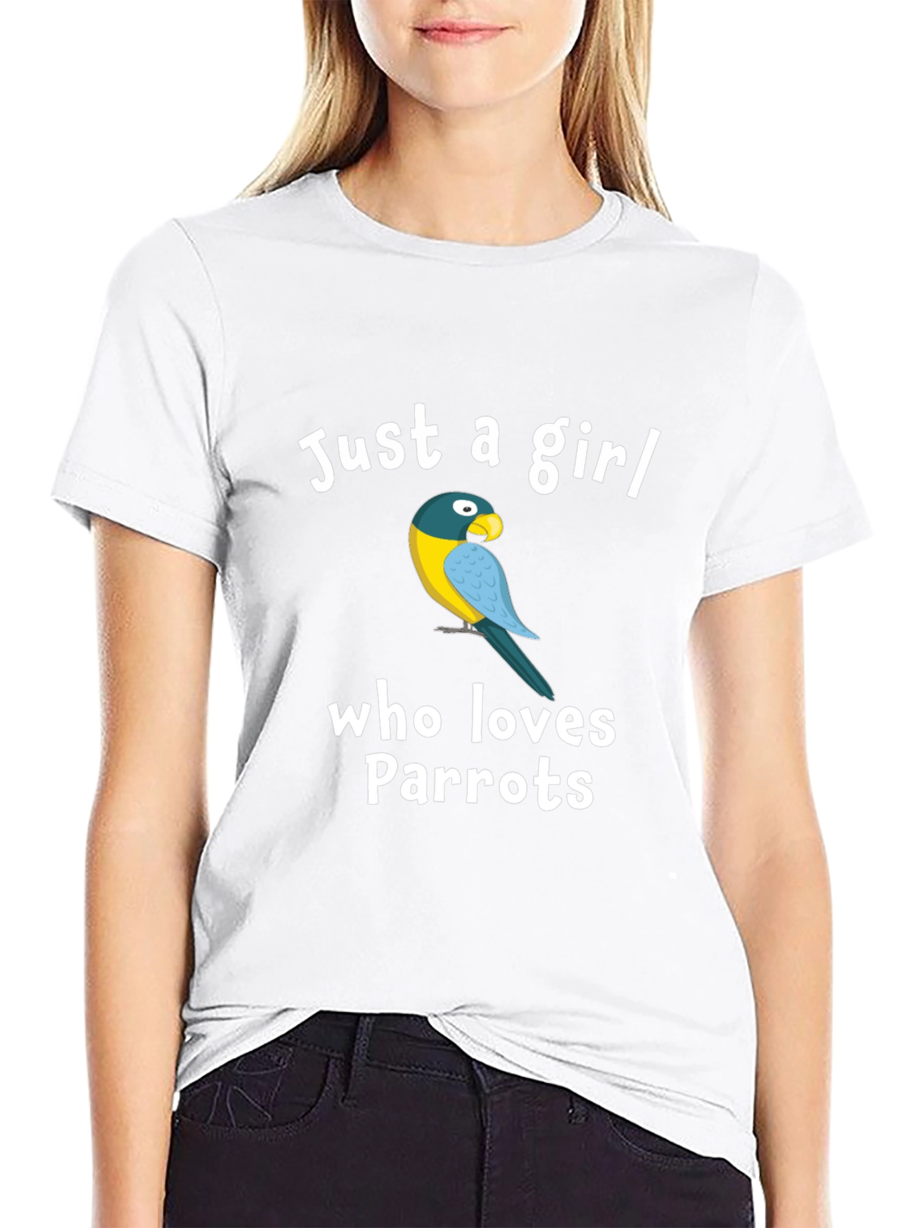Black Just a Girl Who Loves Parrots T-Shirt view 9