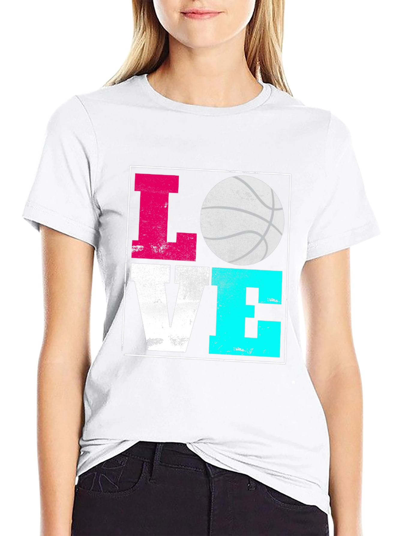 Black Basketball Love Graphic T-Shirt view 9