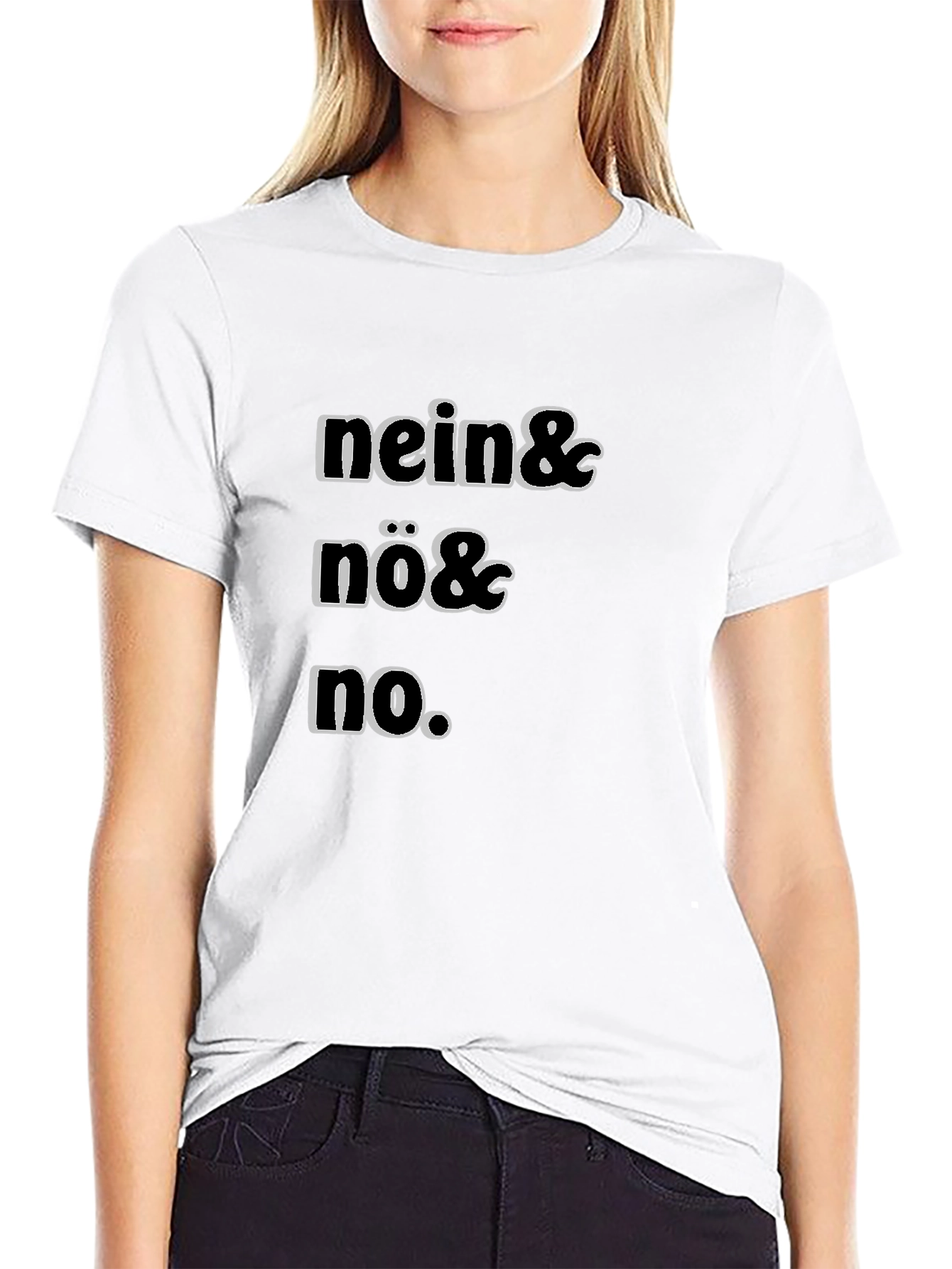 Black Nein, Nö, No Funny T-Shirt view 9