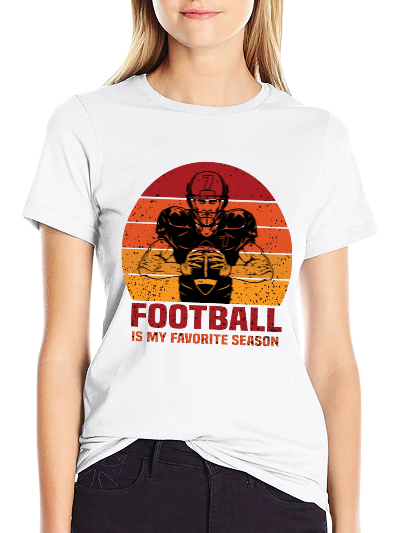 Black Football Is My Favorite Season Graphic T-Shirt view 9