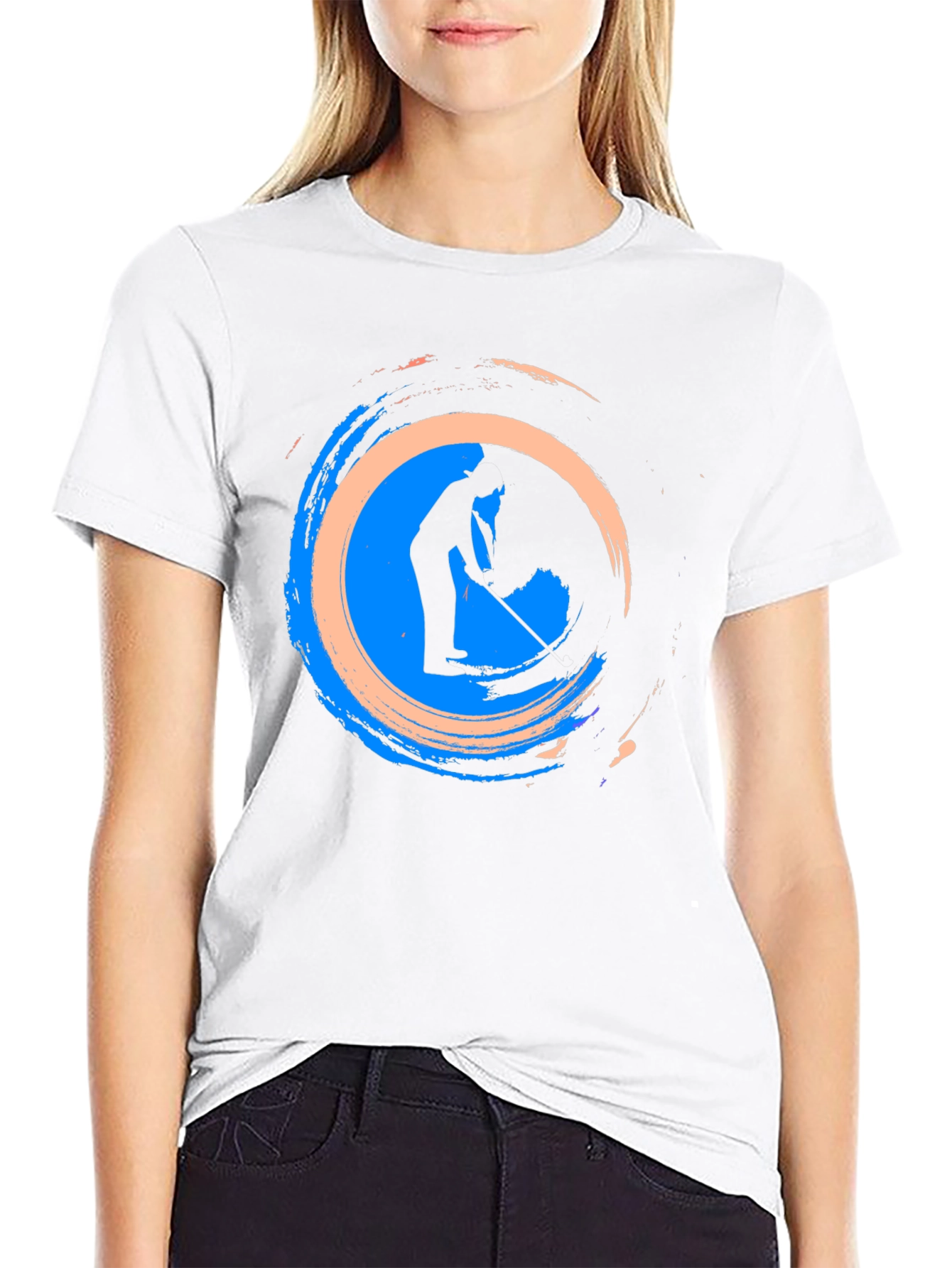 Black Abstract Golf T-Shirt - Stylish Graphic Tee view 9