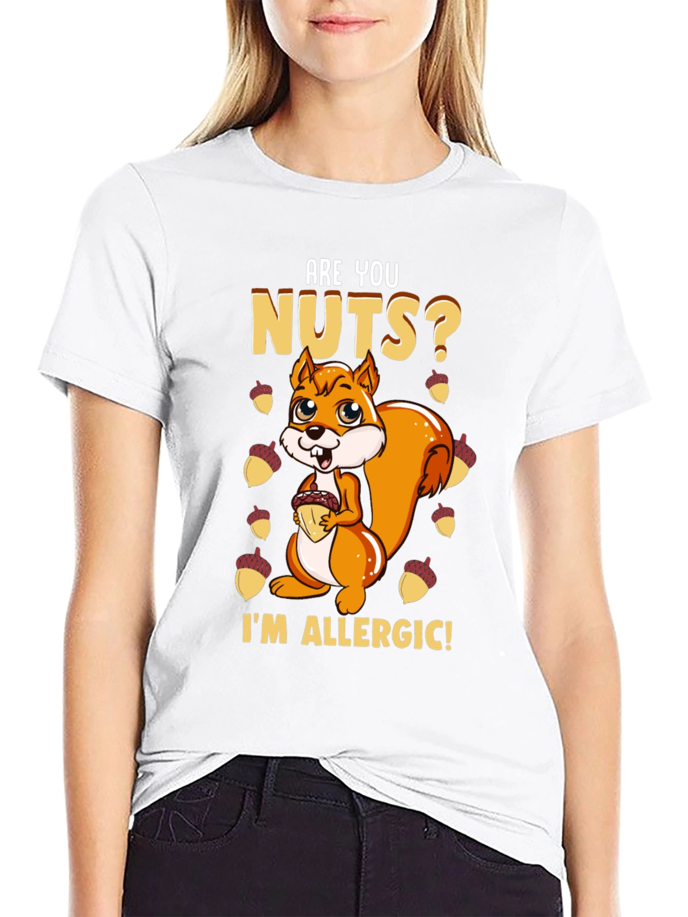 Black Funny Squirrel Nut Allergy T-Shirt view 9