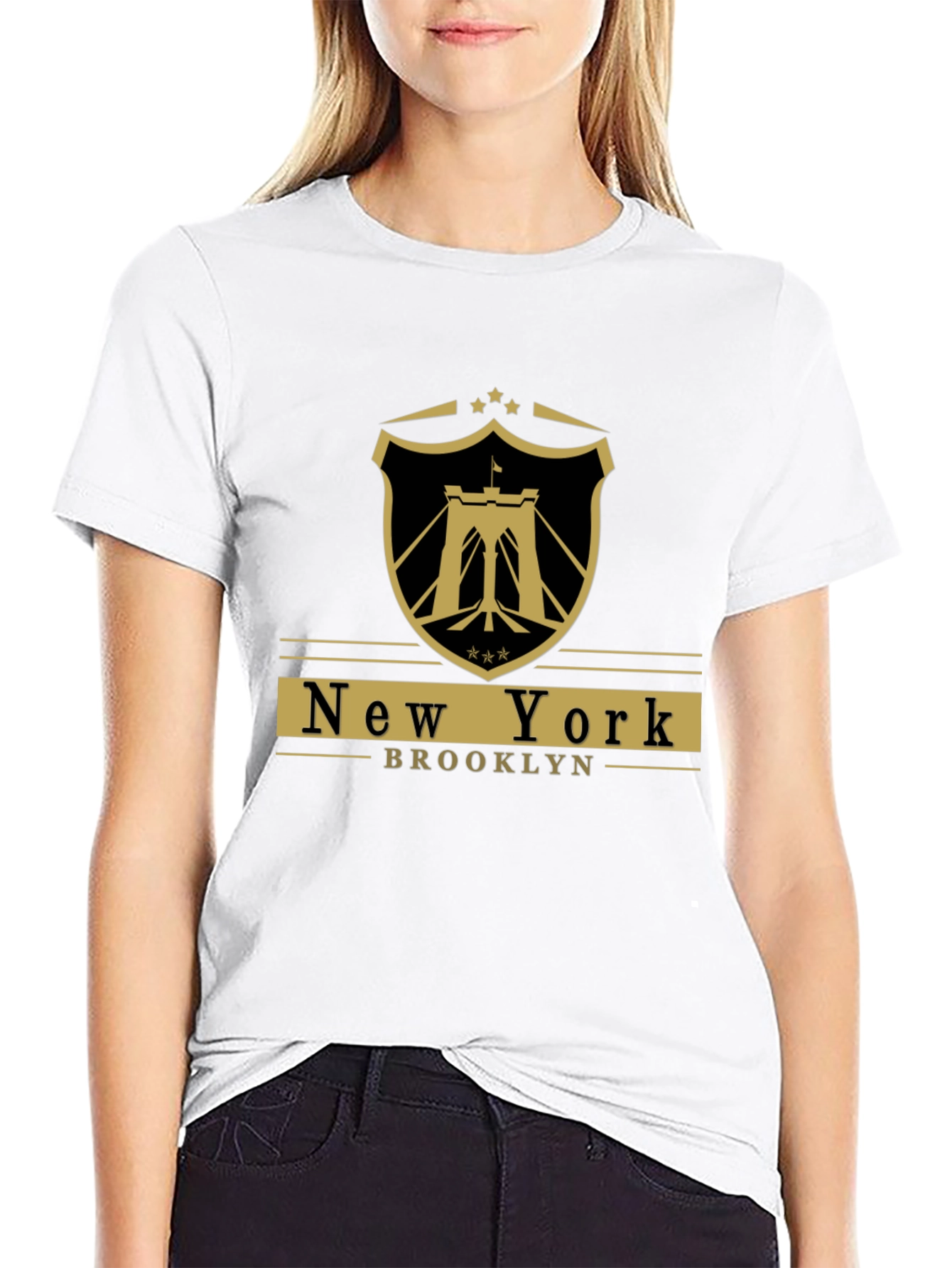 Black New York Brooklyn Black Graphic T-Shirt view 9