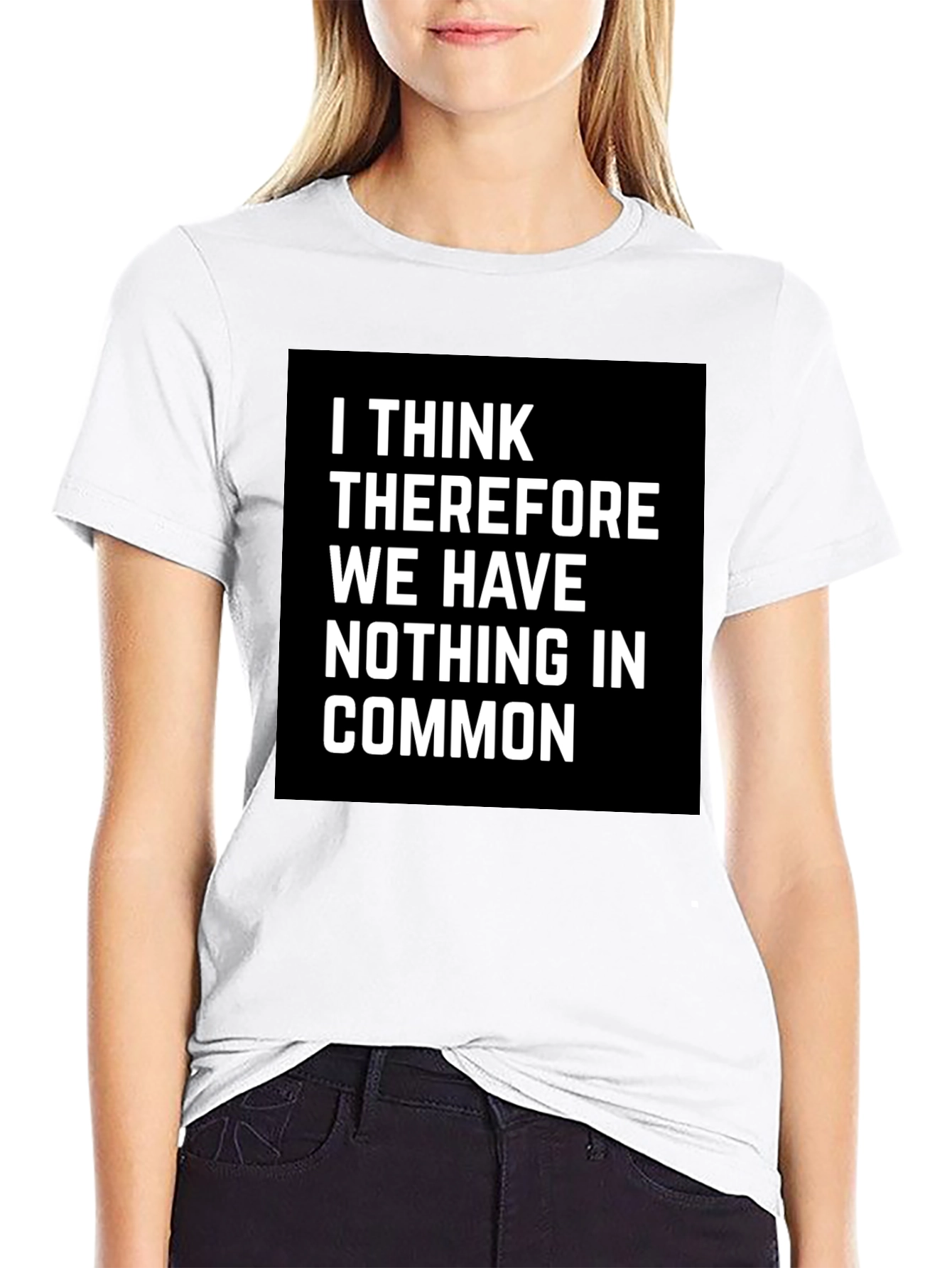 Black I Think Therefore Funny T-Shirt view 9
