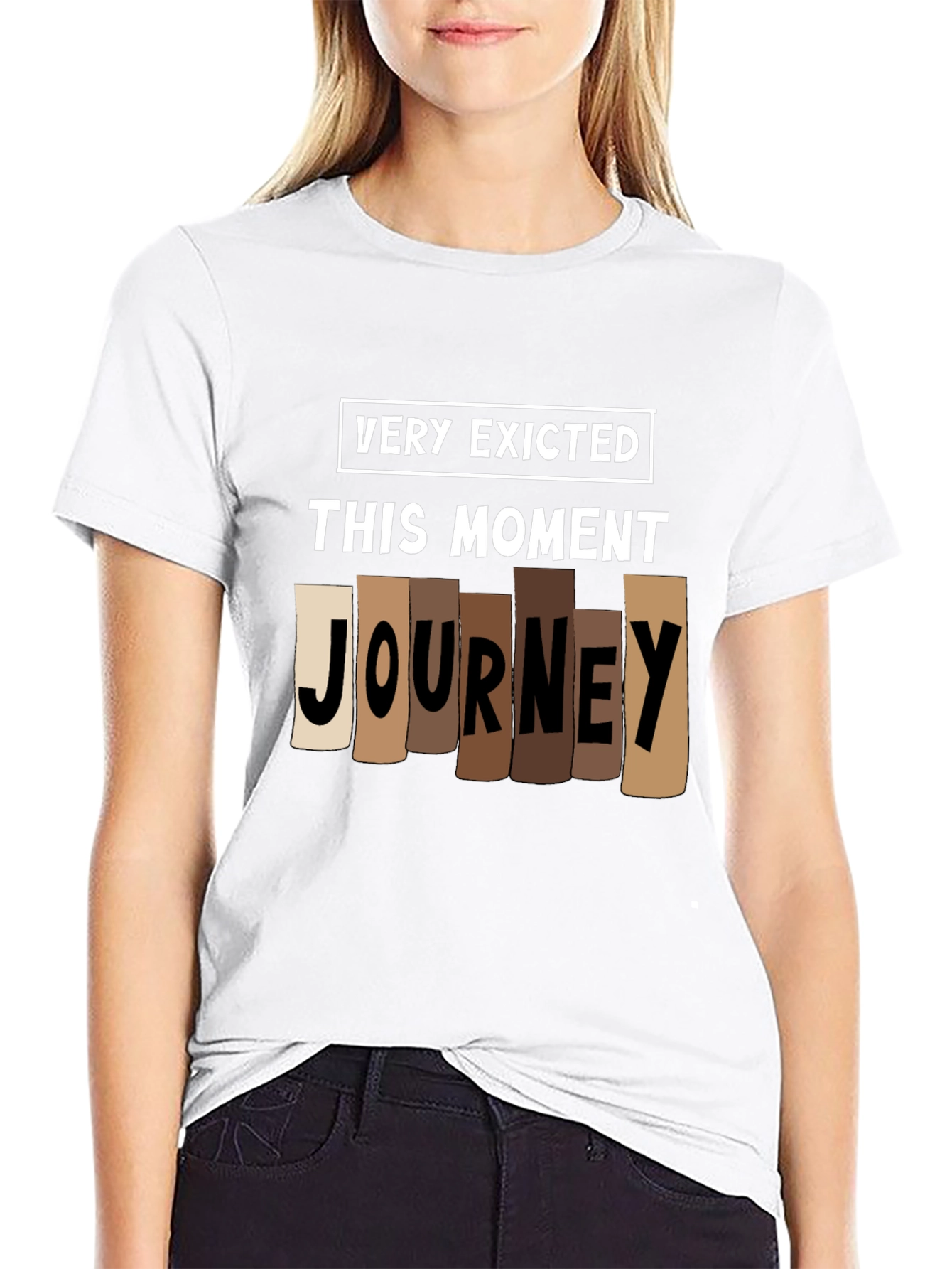 Black Very Exicted This Moment Journey T-Shirt view 9