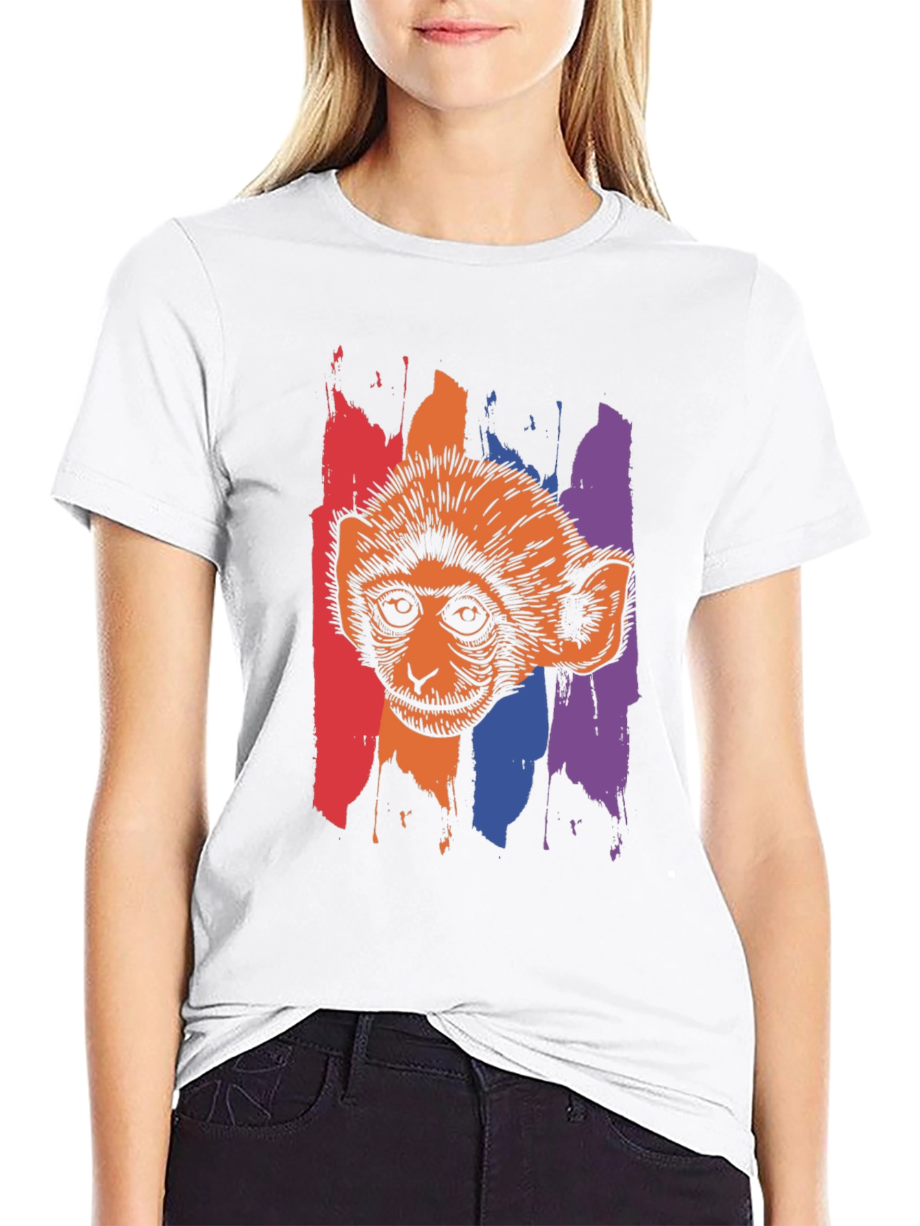 Black Monkey Graphic Print Black T-Shirt view 9
