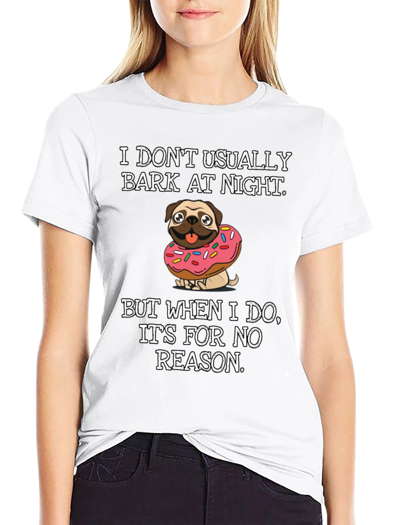 Black Dog Donut T-Shirt: I Don't Usually Bark view 9