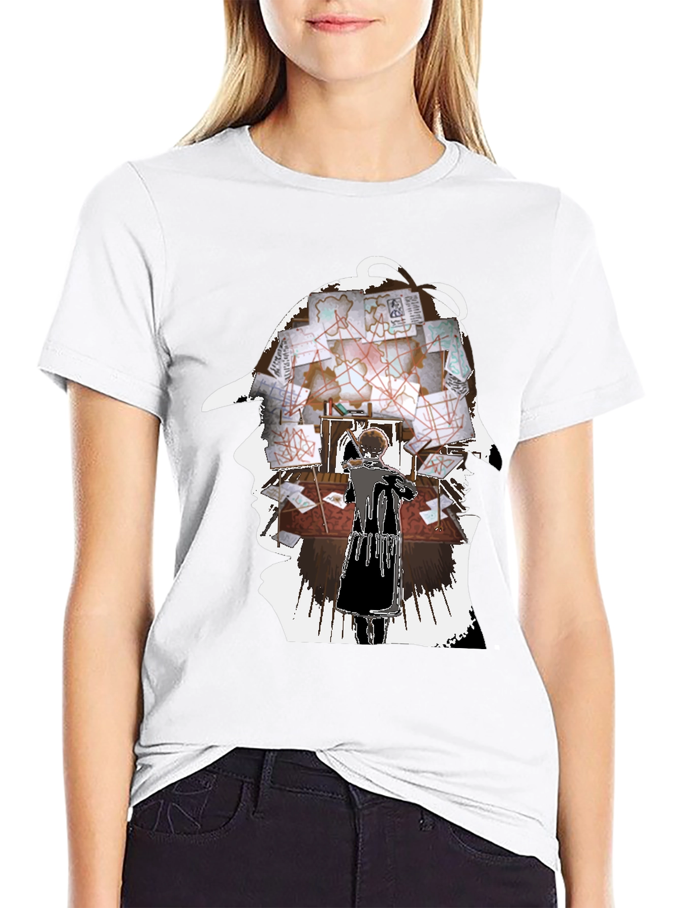 Black Sherlock Holmes Inspired Graphic Tee view 9