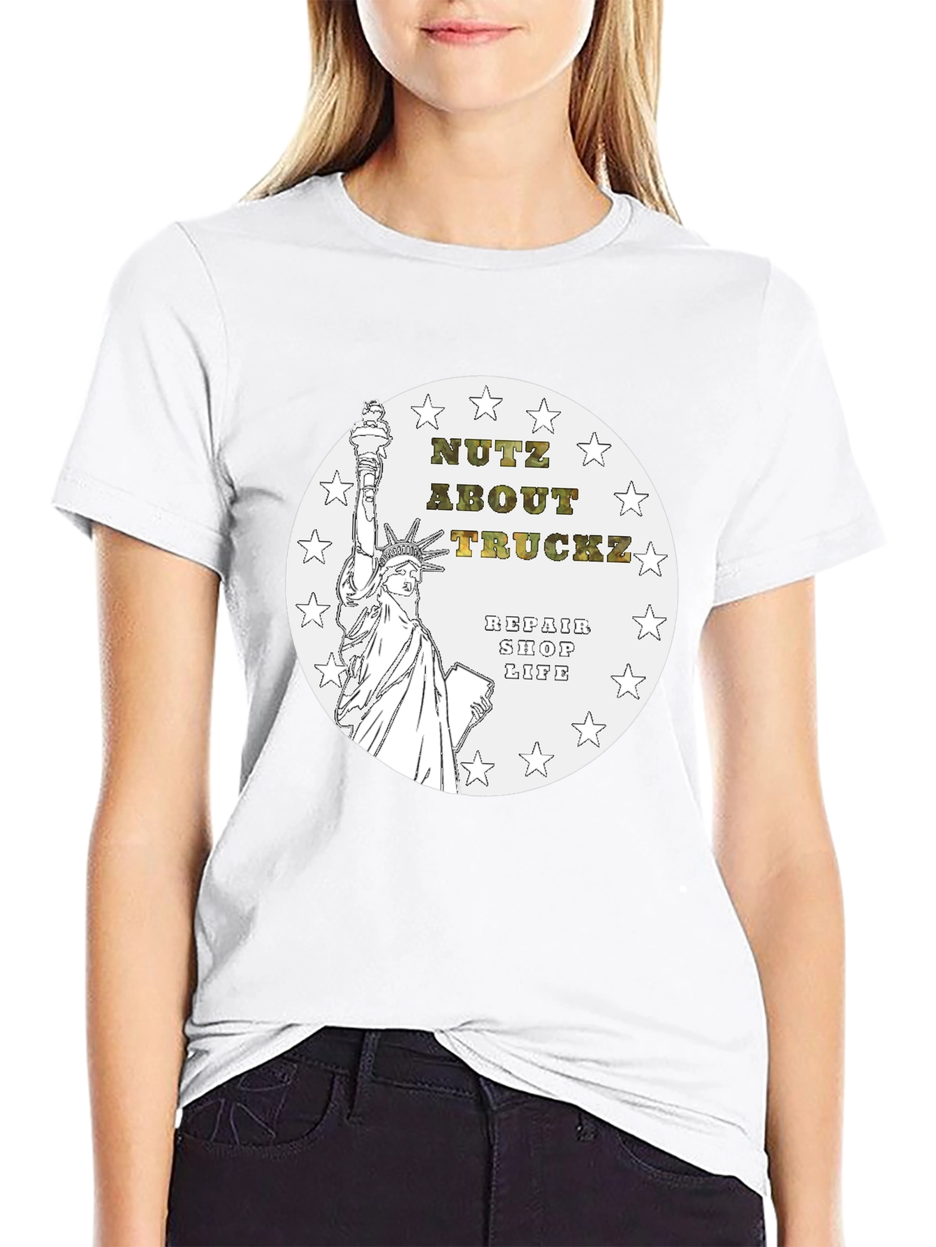 Black Nutz About Truckz Repair Shop Life T-Shirt view 9