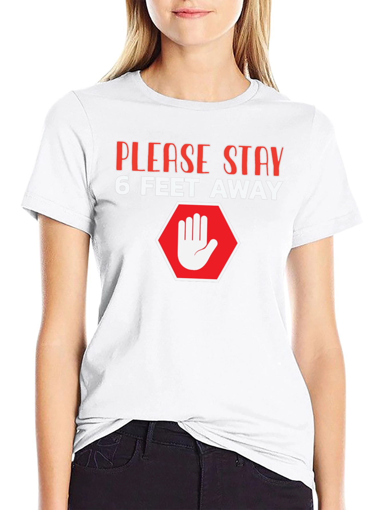 Black Stay Away Graphic Tee - Social Distancing T-Shirt view 9