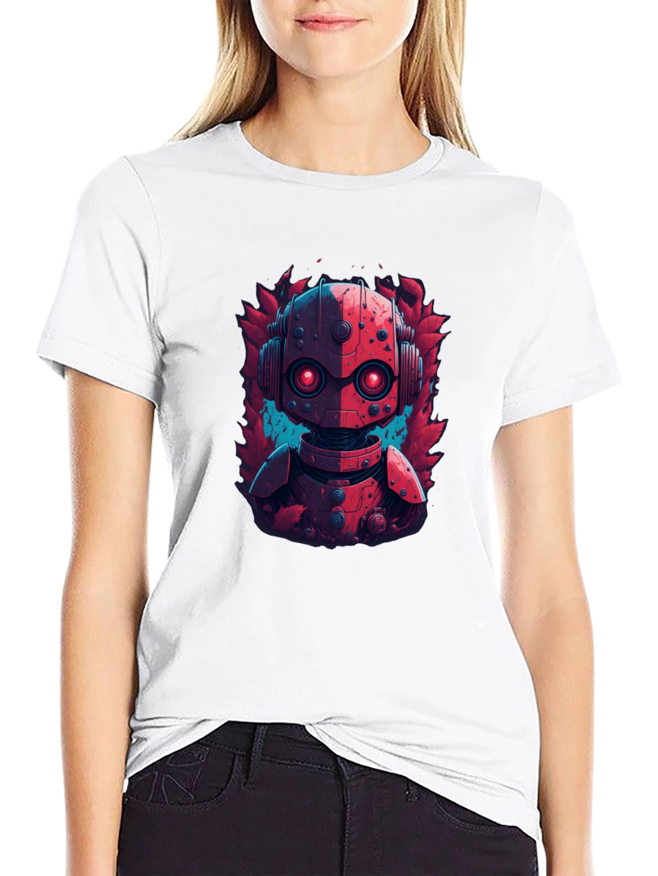Black Robot Graphic Tee - Cool Design view 9