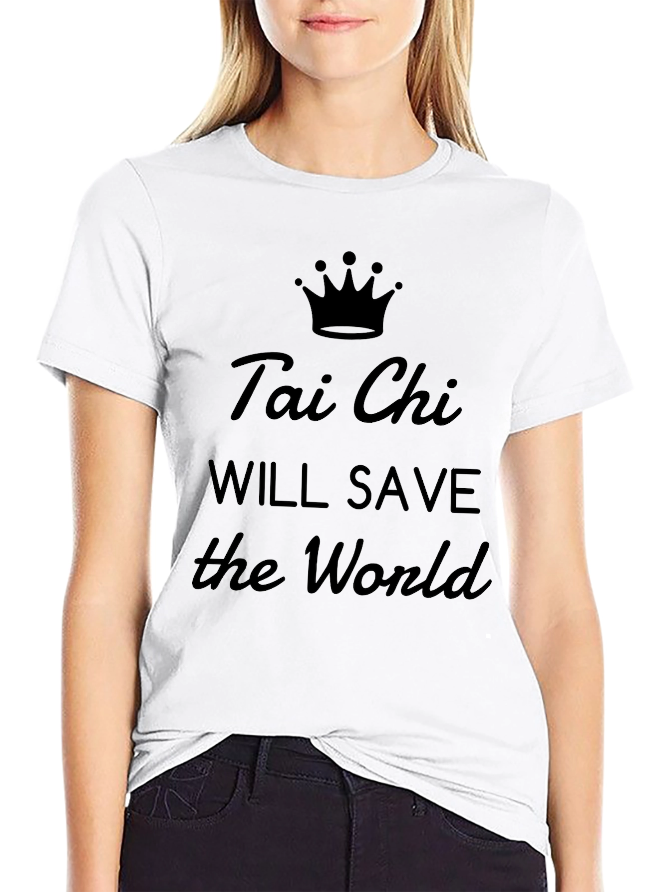 Black Tai Chi Will Save The World Graphic Tee view 9