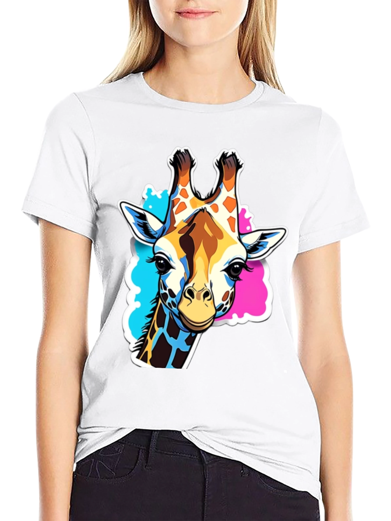 Giraffe Graphic Tee - Stylish Black T-Shirt - 9