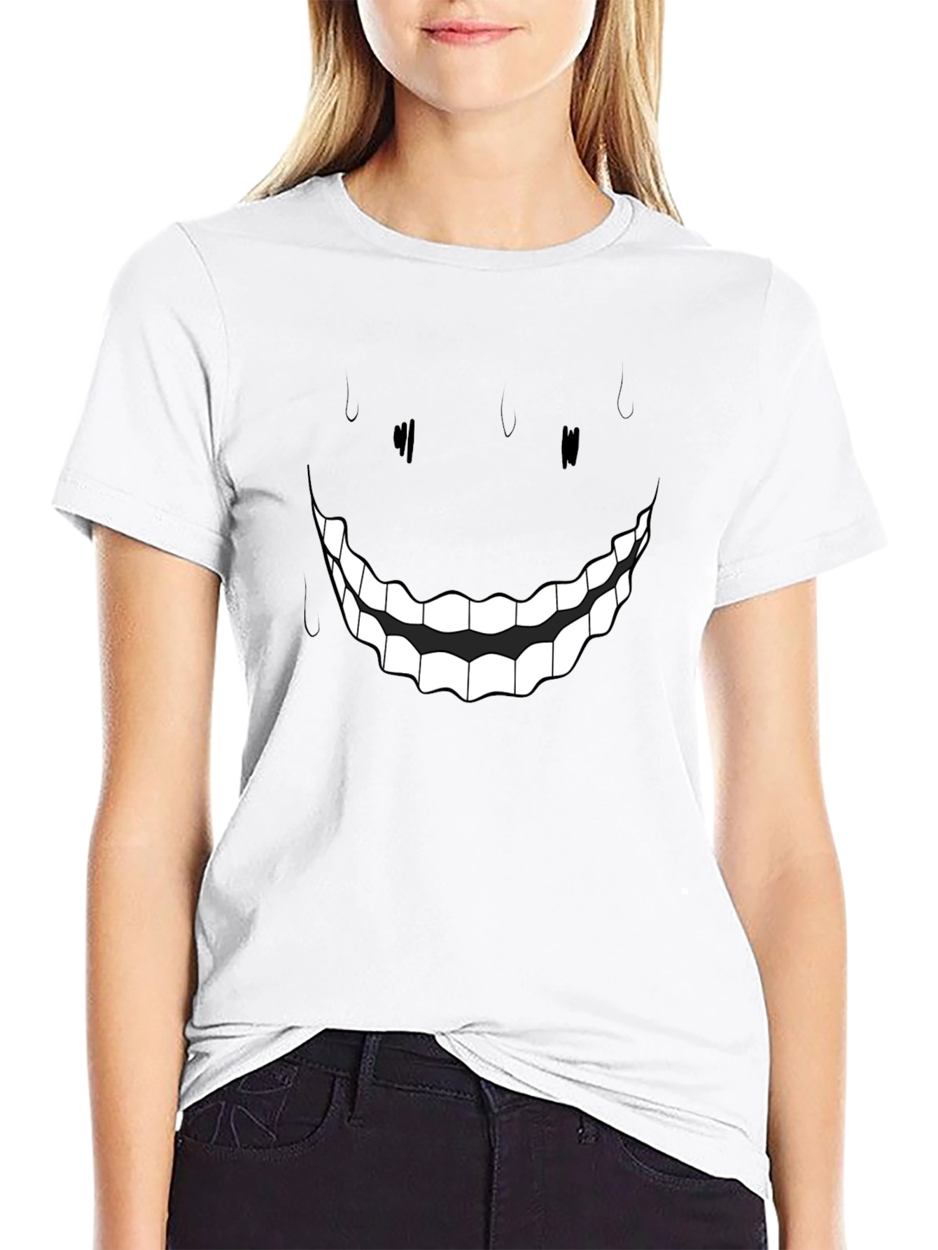 Black Men's Black Smiley Face Graphic Tee view 9