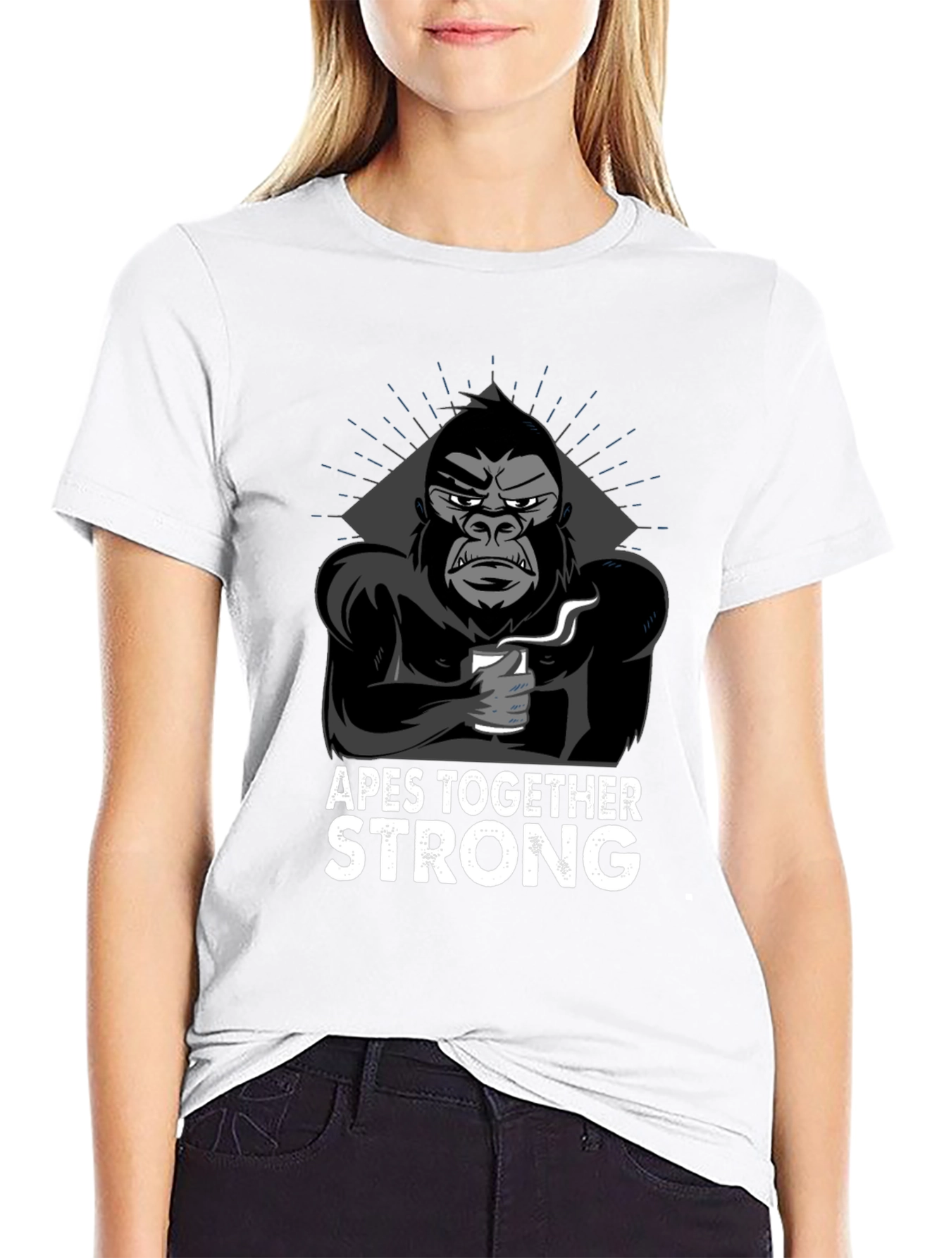 Black Apes Together Strong Graphic T-Shirt view 9
