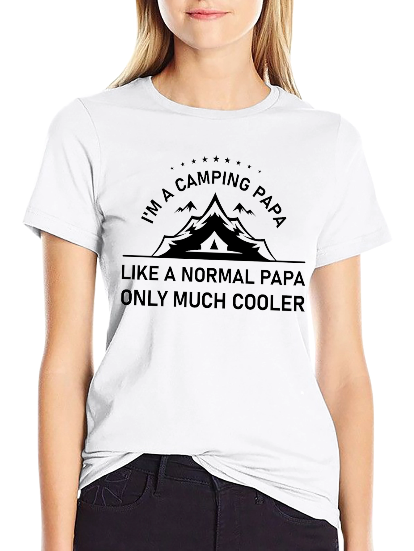 Black Camping Papa T-Shirt - Funny Gift for Outdoors Dad view 9