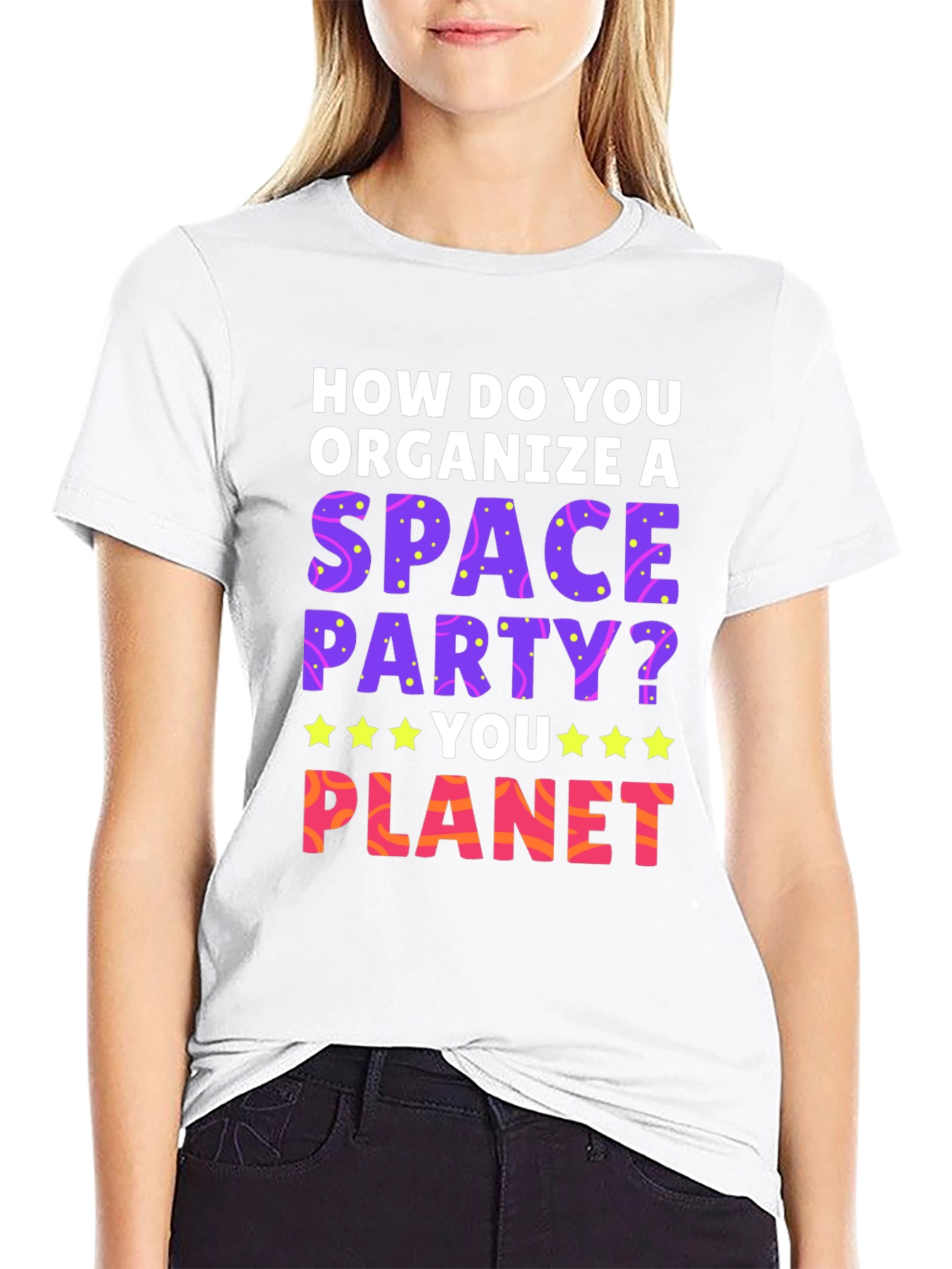 Black Space Party T-Shirt: How Do You Planet? view 9