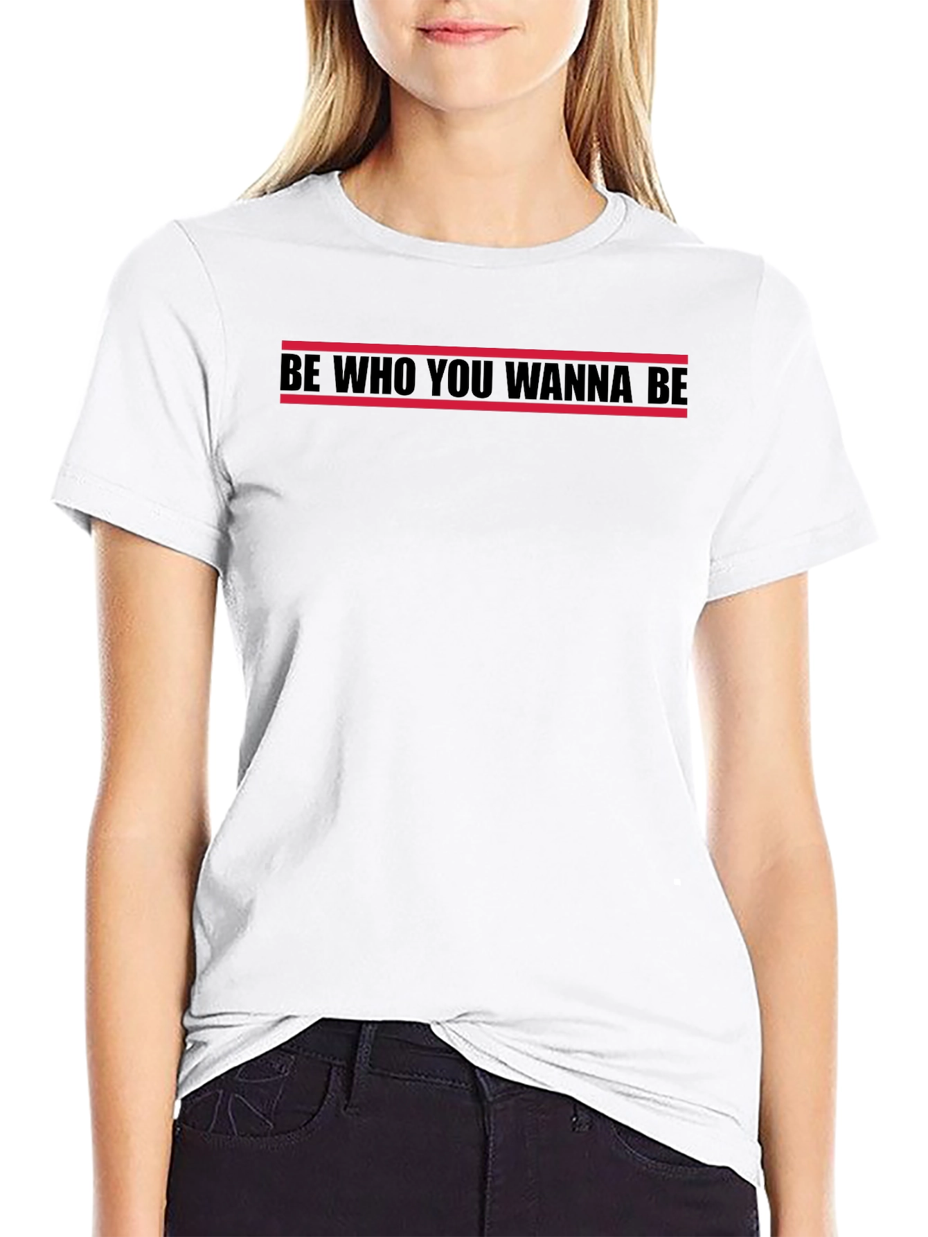 Black Be Who You Wanna Be Graphic Tee view 9