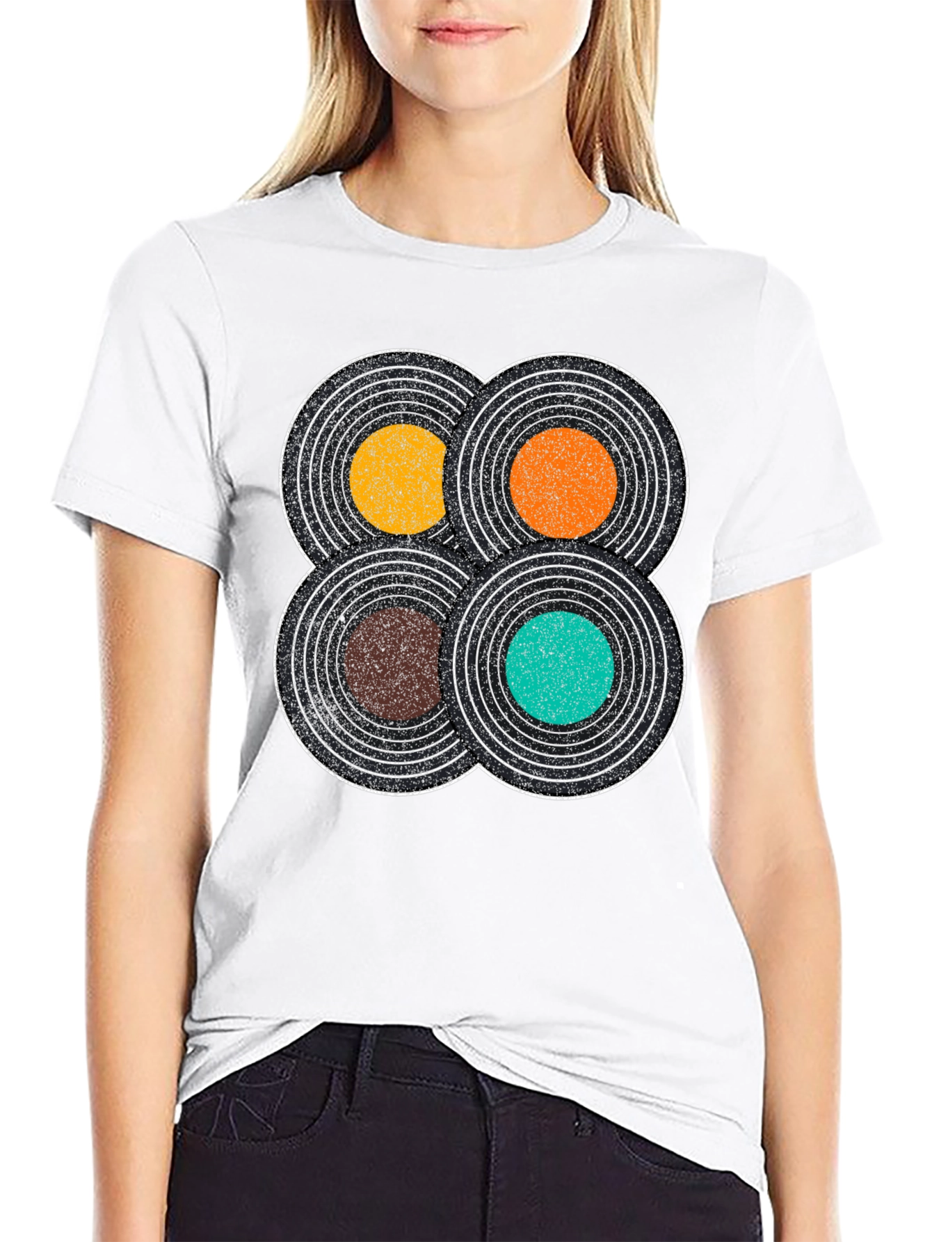 Black Retro Record T-Shirt: Vintage Vinyl Design Tee view 9