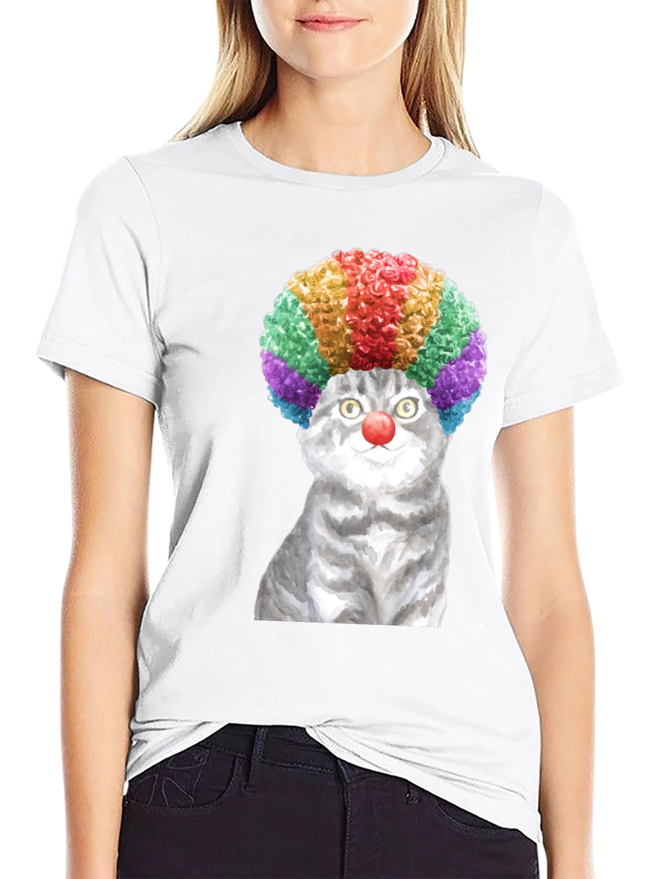 Black Clown Cat Graphic Tee - Fun & Unique T-Shirt view 9