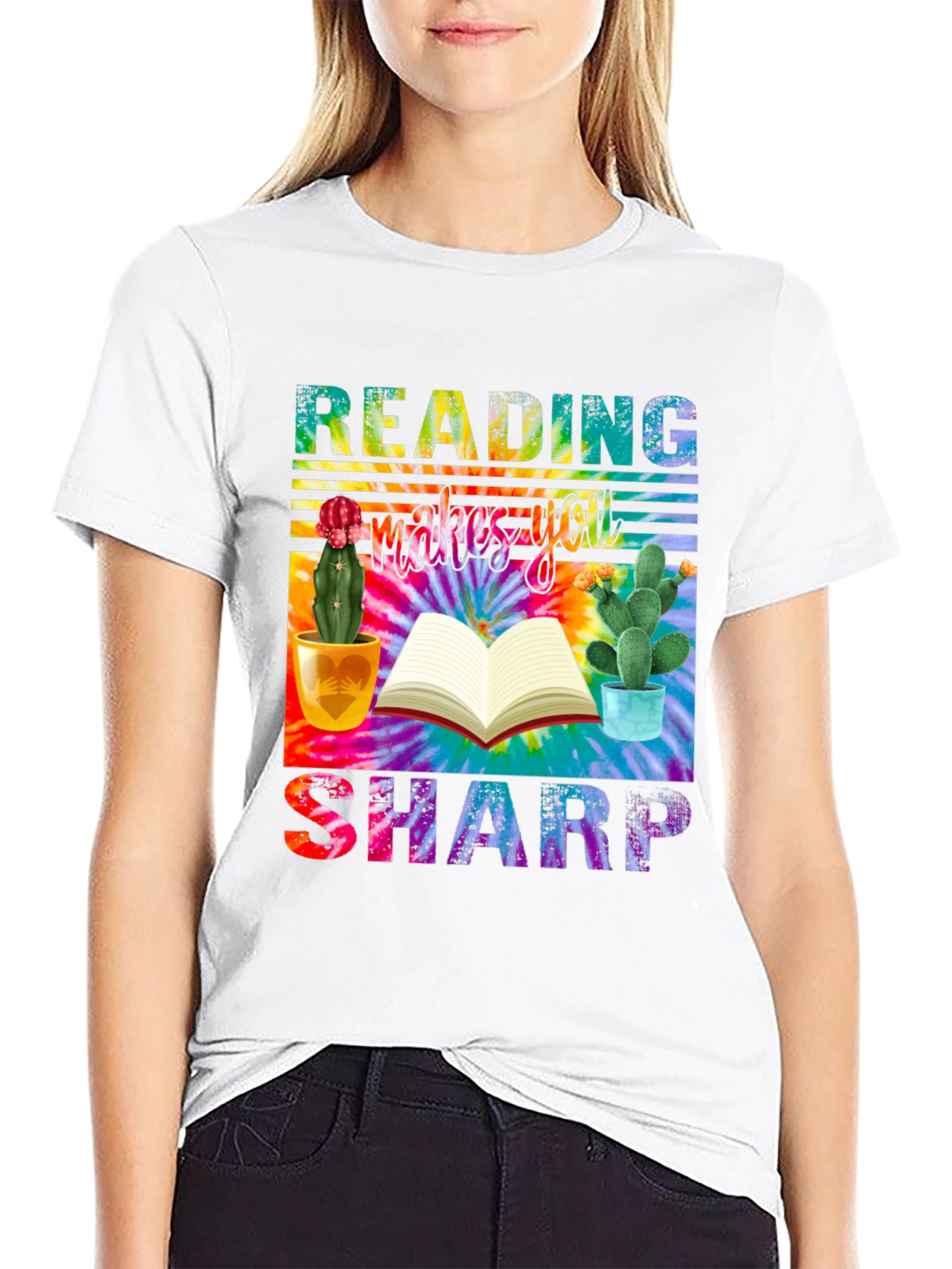 Black Reading Makes You Sharp T-Shirt view 9