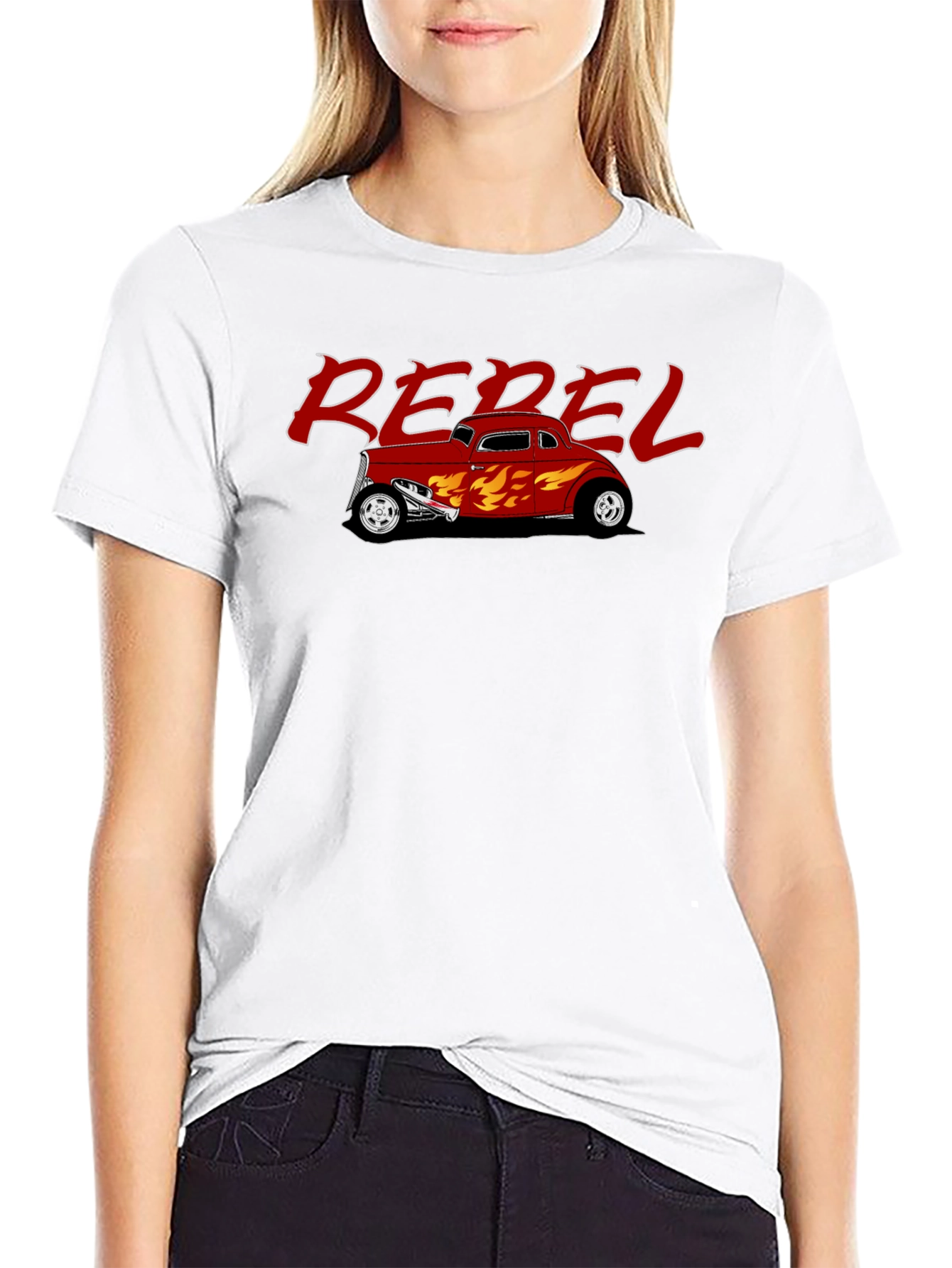 Black Rebel Hot Rod Flames Graphic T-Shirt view 9