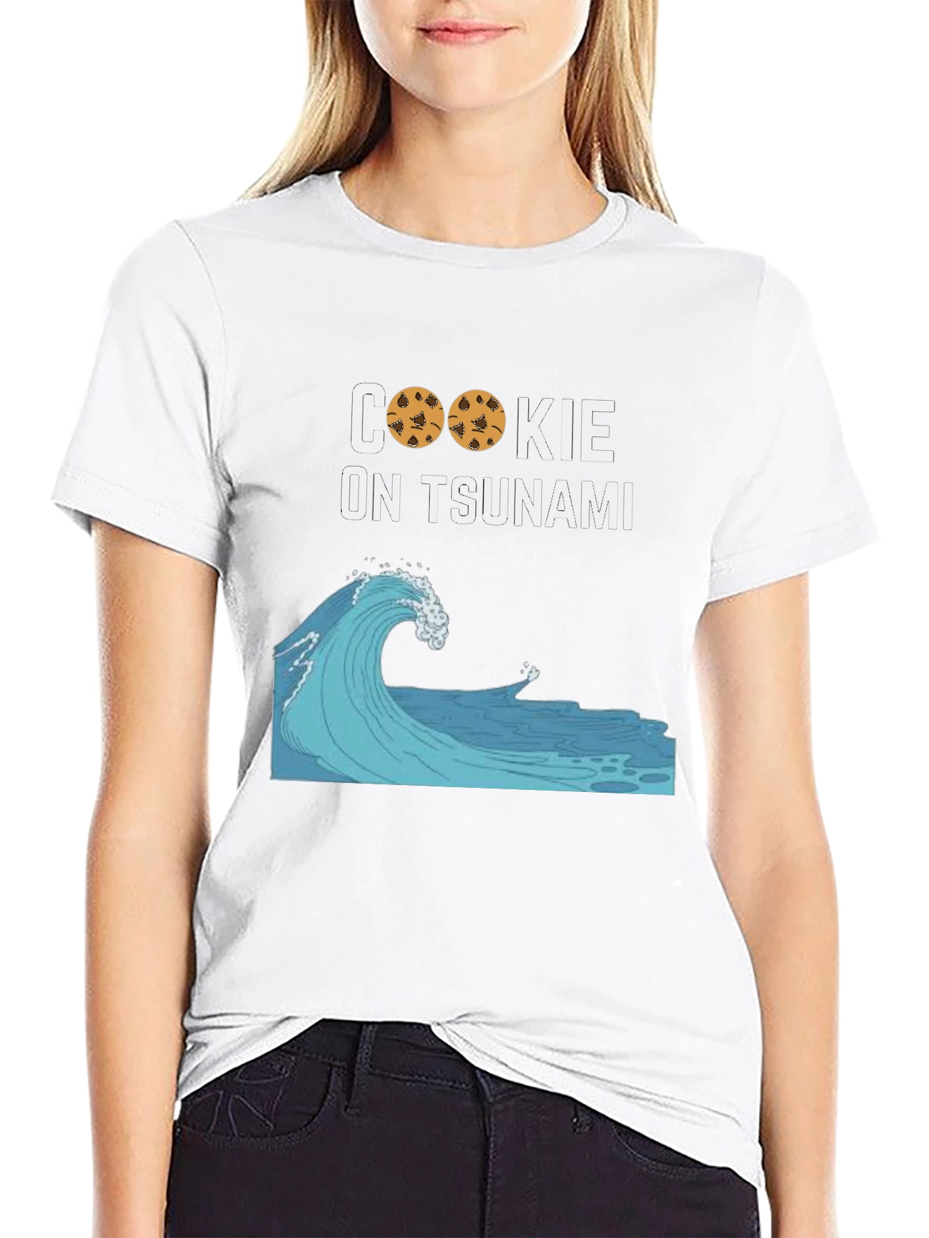 Black Cookie On Tsunami Graphic T-Shirt view 9