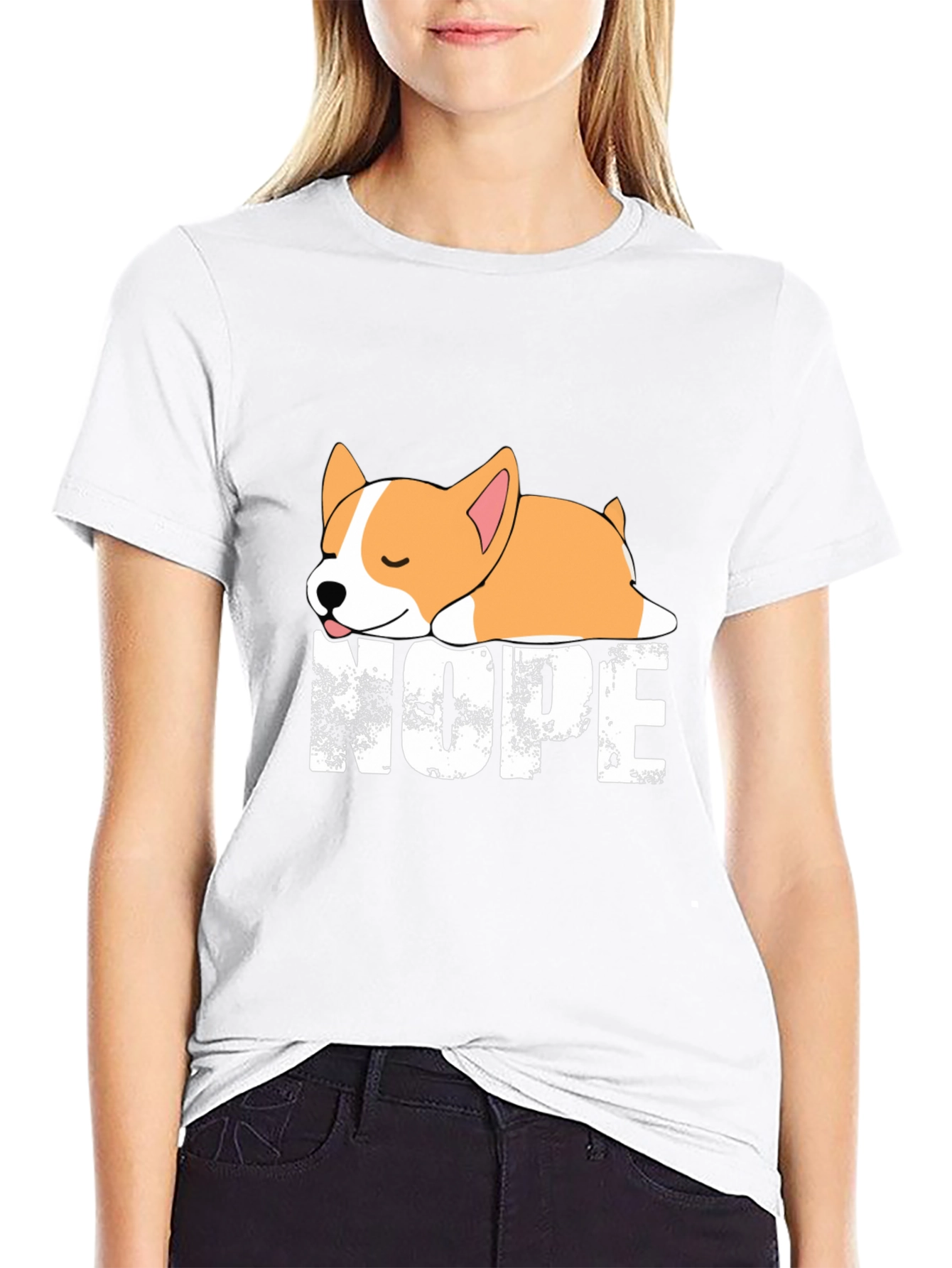 Black Nope Corgi Graphic Tee - Relaxed Fit view 9
