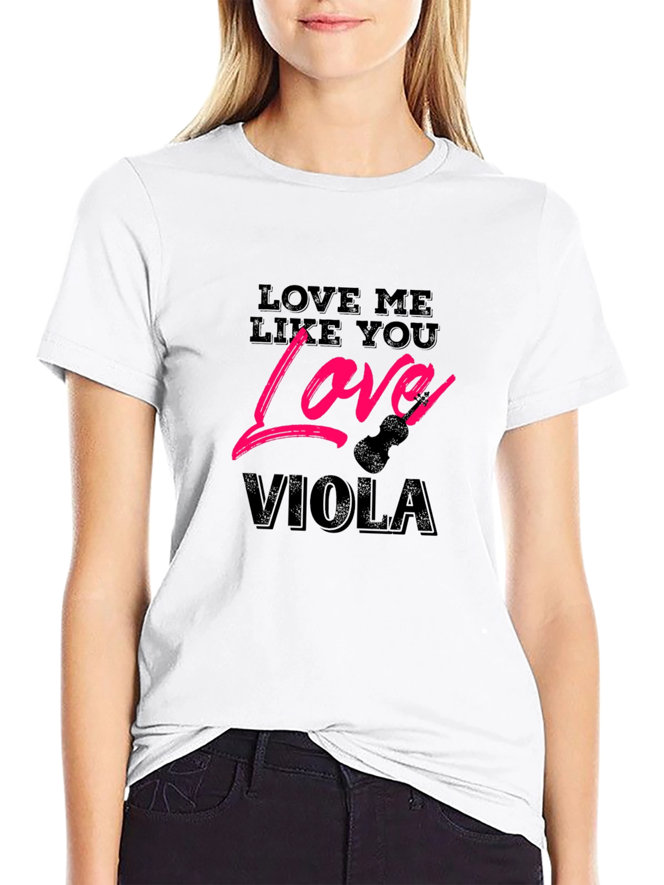 Black Love Me Like You Love Viola T-Shirt view 9