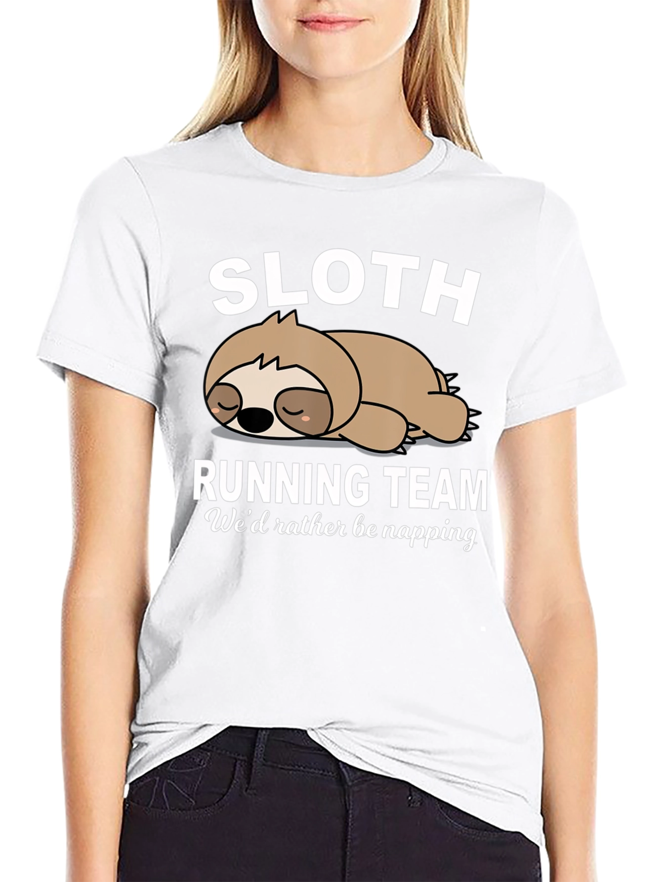 Black Sloth Running Team Funny Graphic T-Shirt view 9
