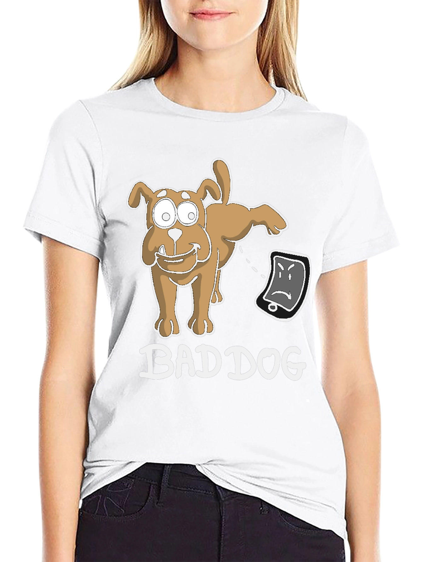 Black Bad Dog Funny T-Shirt view 9