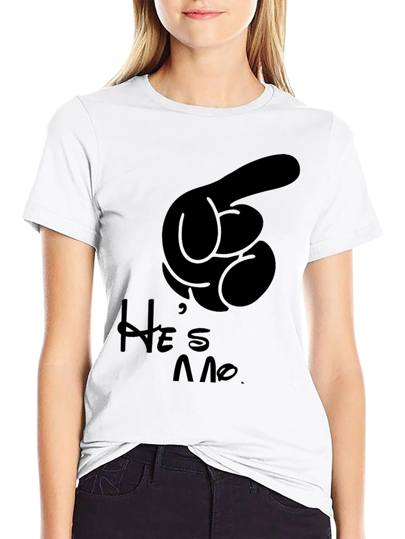 Black He's Mine Funny Matching Couple T-Shirt view 9