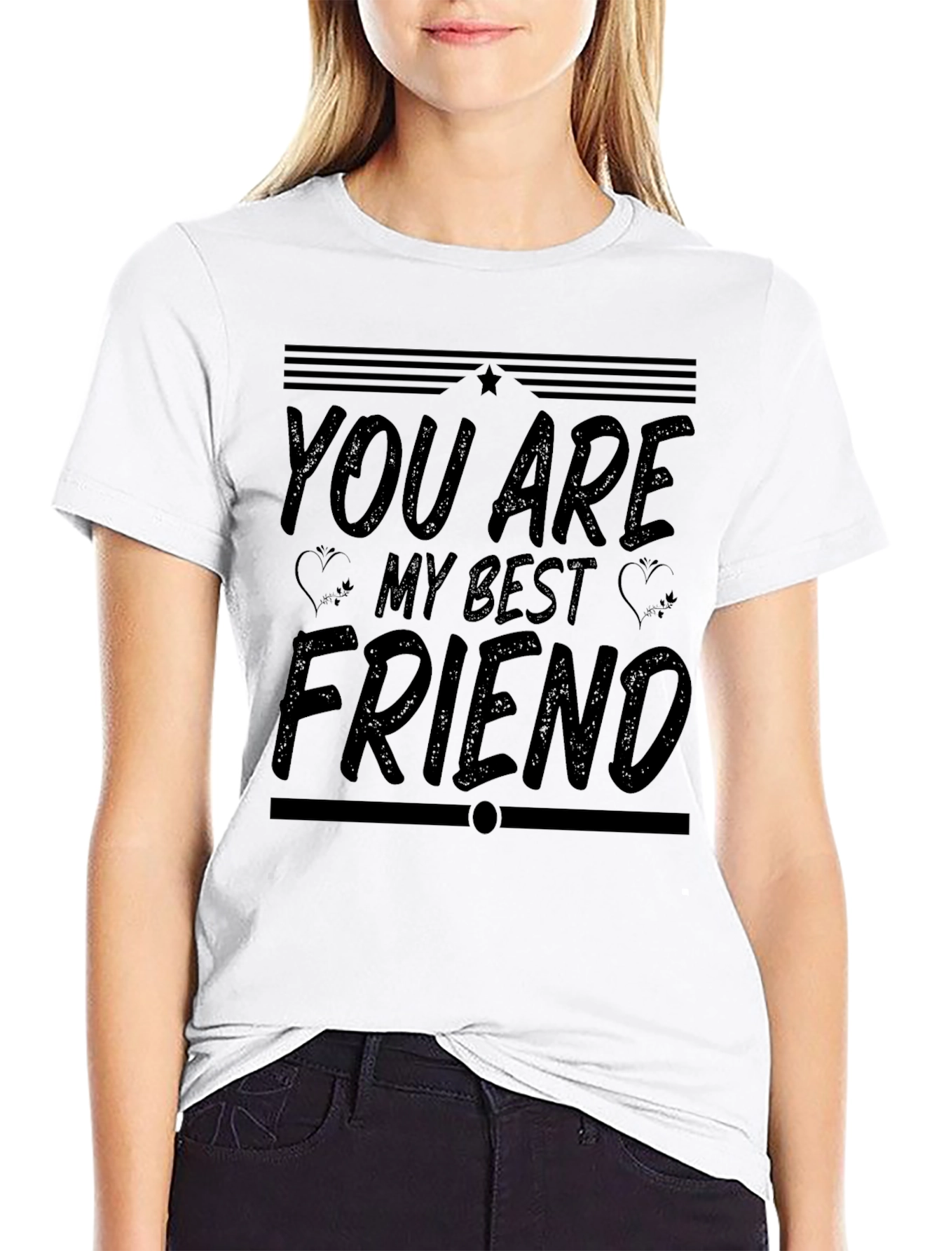 Black You Are My Best Friend Black Graphic T-Shirt view 9