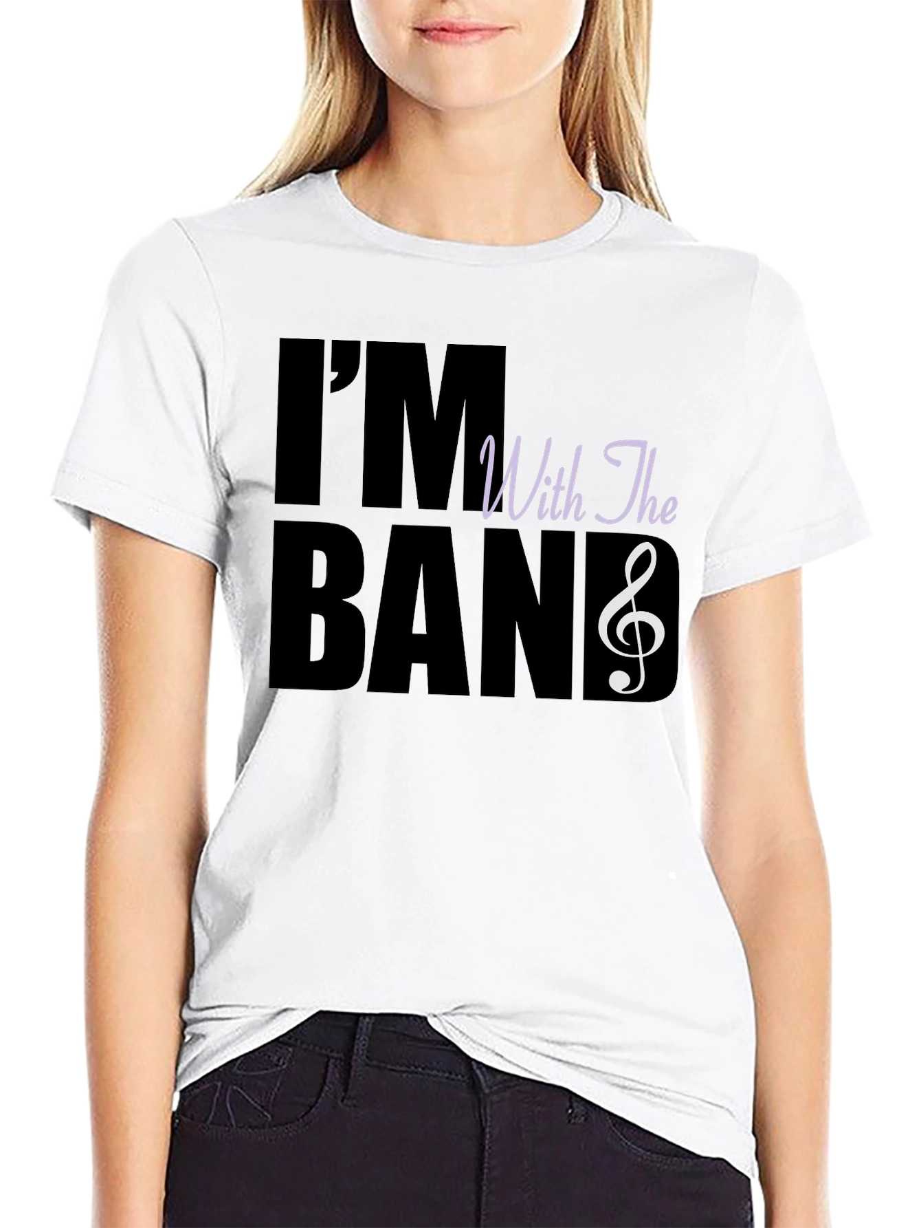 Black I'm With The Band Graphic Tee - Music Lover T-Shirt view 9